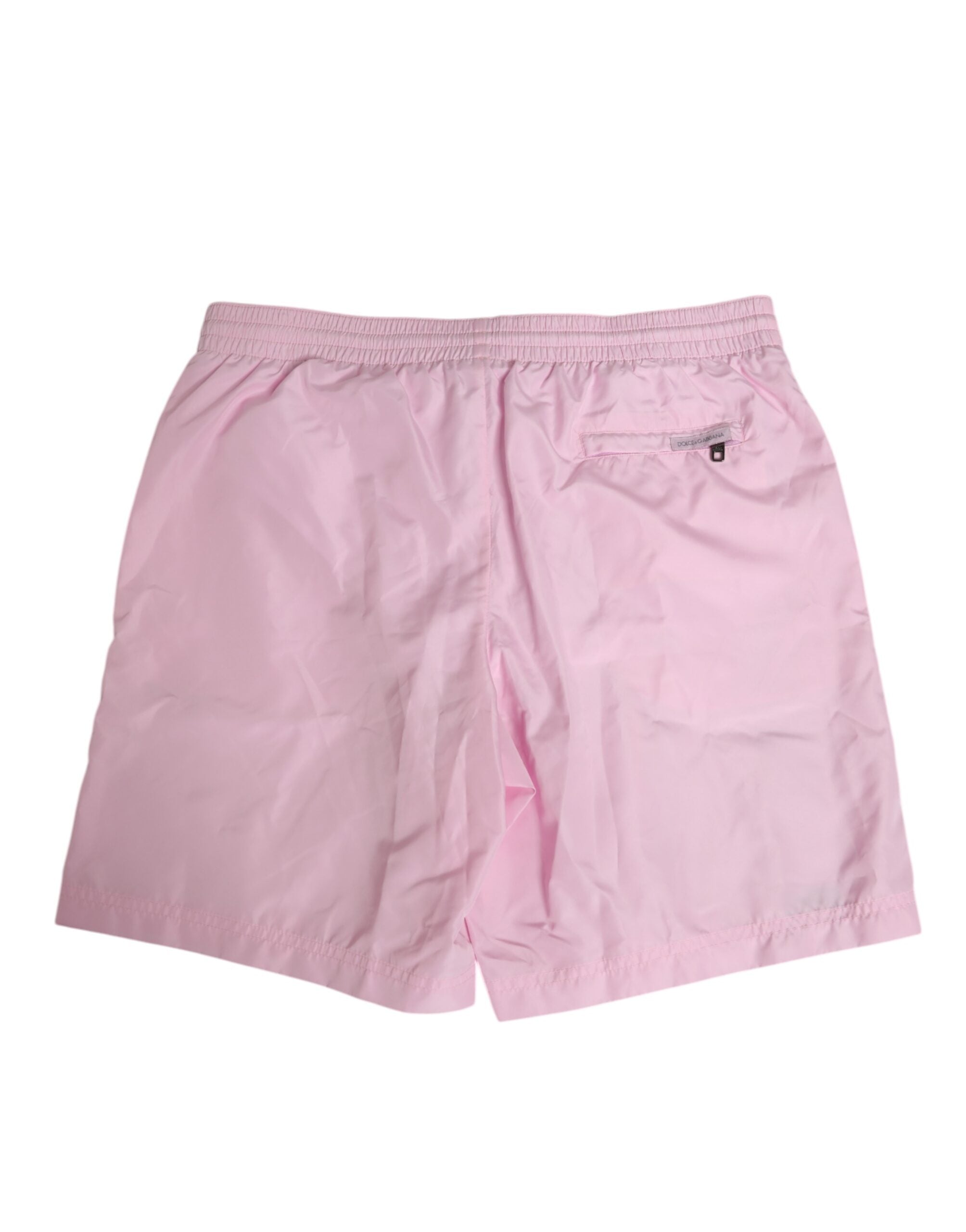 Dolce & Gabbana Pink Nylon Logo Side Stripe Beachwear Men Swimwear Dolce & Gabbana