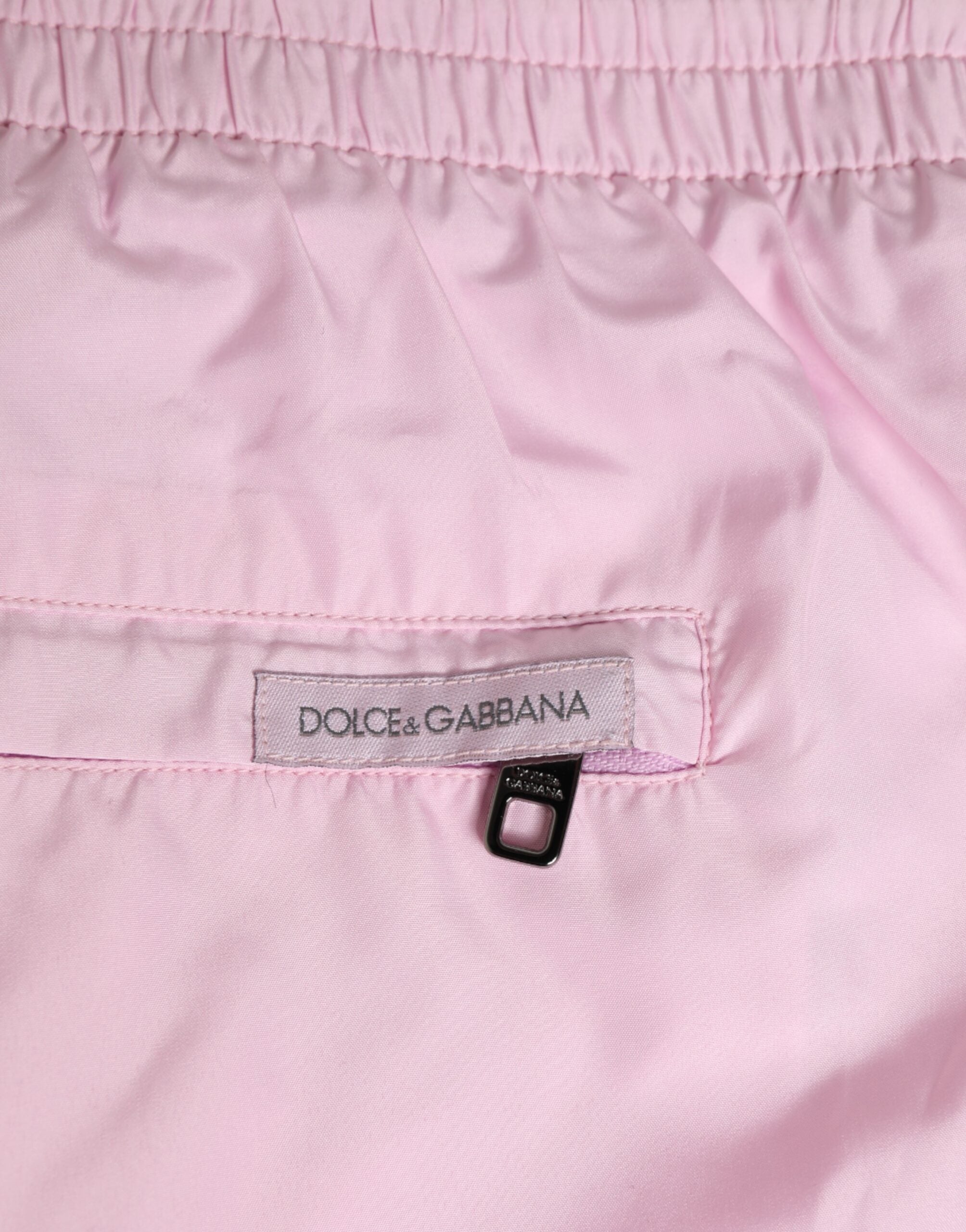 Dolce & Gabbana Pink Nylon Logo Side Stripe Beachwear Men Swimwear Dolce & Gabbana