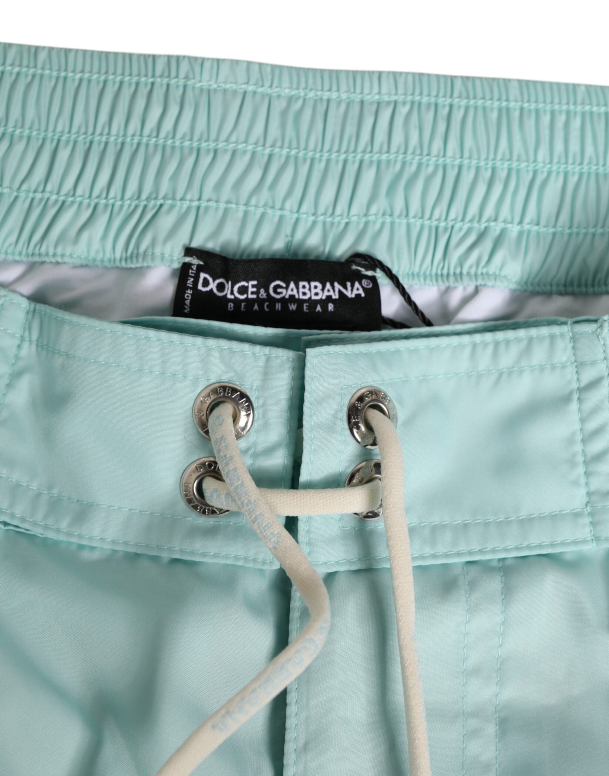 Dolce & Gabbana Aqua Blue Polyester Beachwear Men Shorts Swimwear Dolce & Gabbana