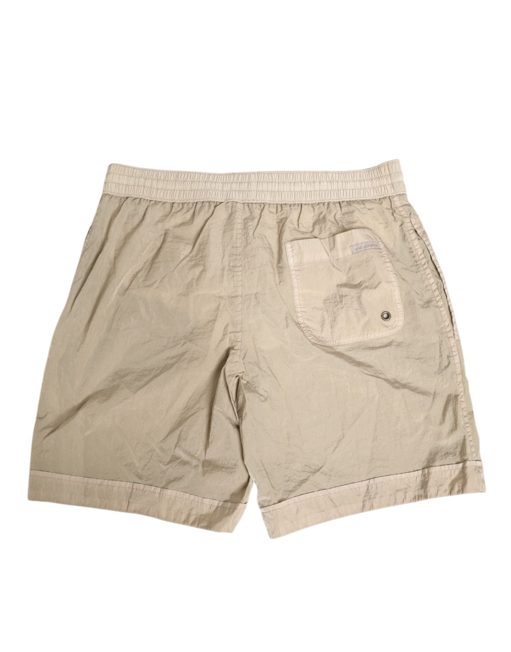 Dolce & Gabbana Beige Nylon Beachwear Men Boxer Short Swimwear Dolce & Gabbana