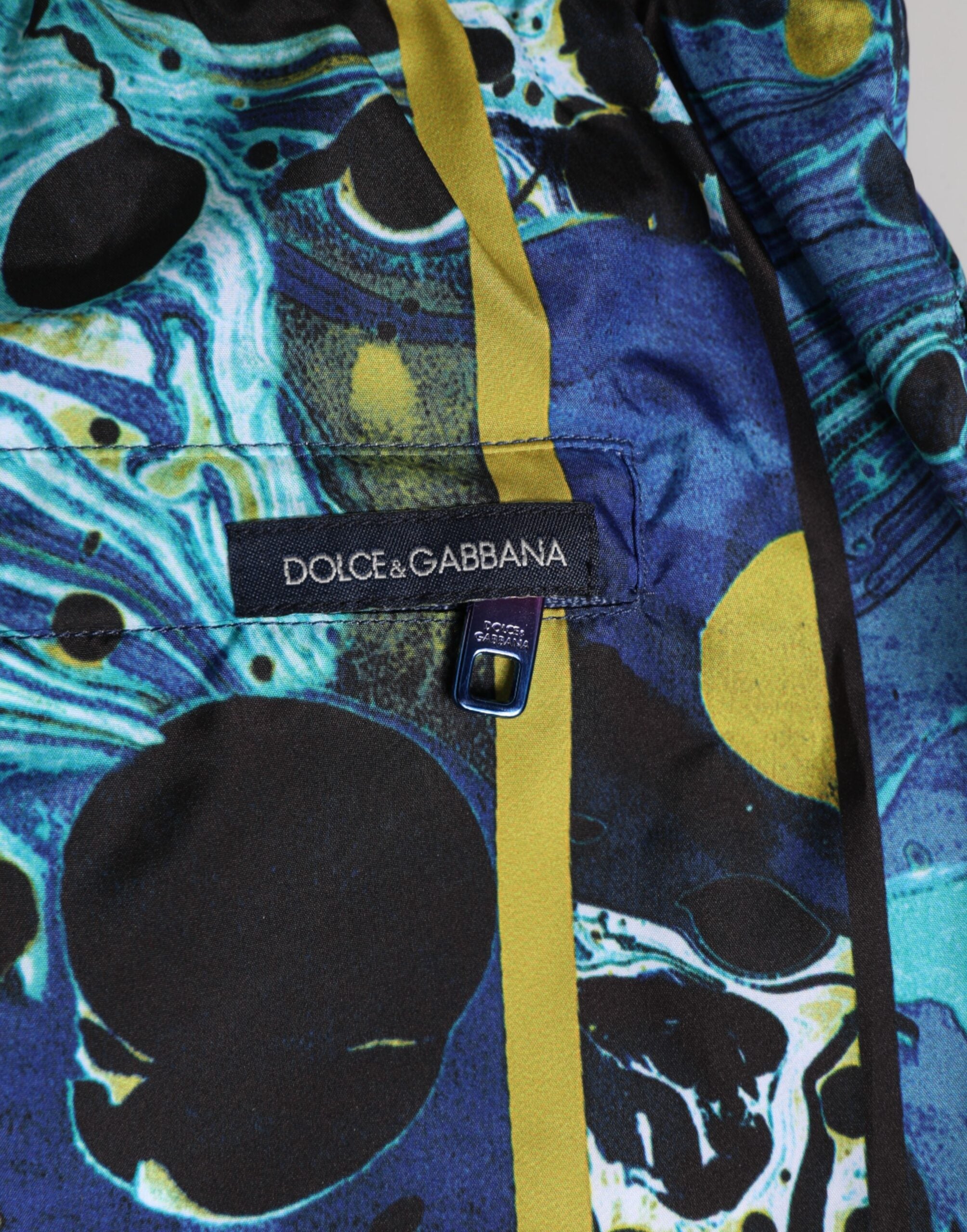 Dolce & Gabbana Blue Marble Print Logo Men Boxer Short Swimwear Dolce & Gabbana