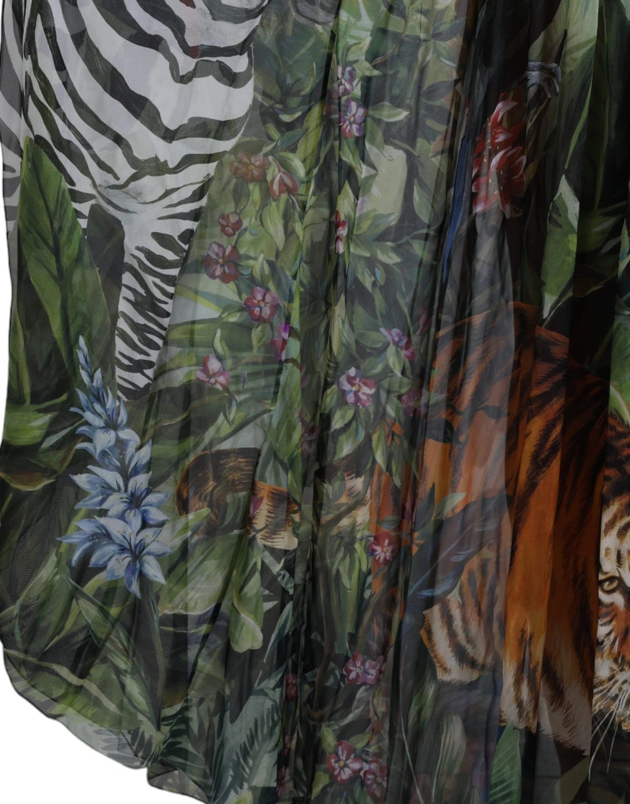 Dolce & Gabbana Multicolor Silk Jungle Print Women Maxi Dress Dolce & Gabbana