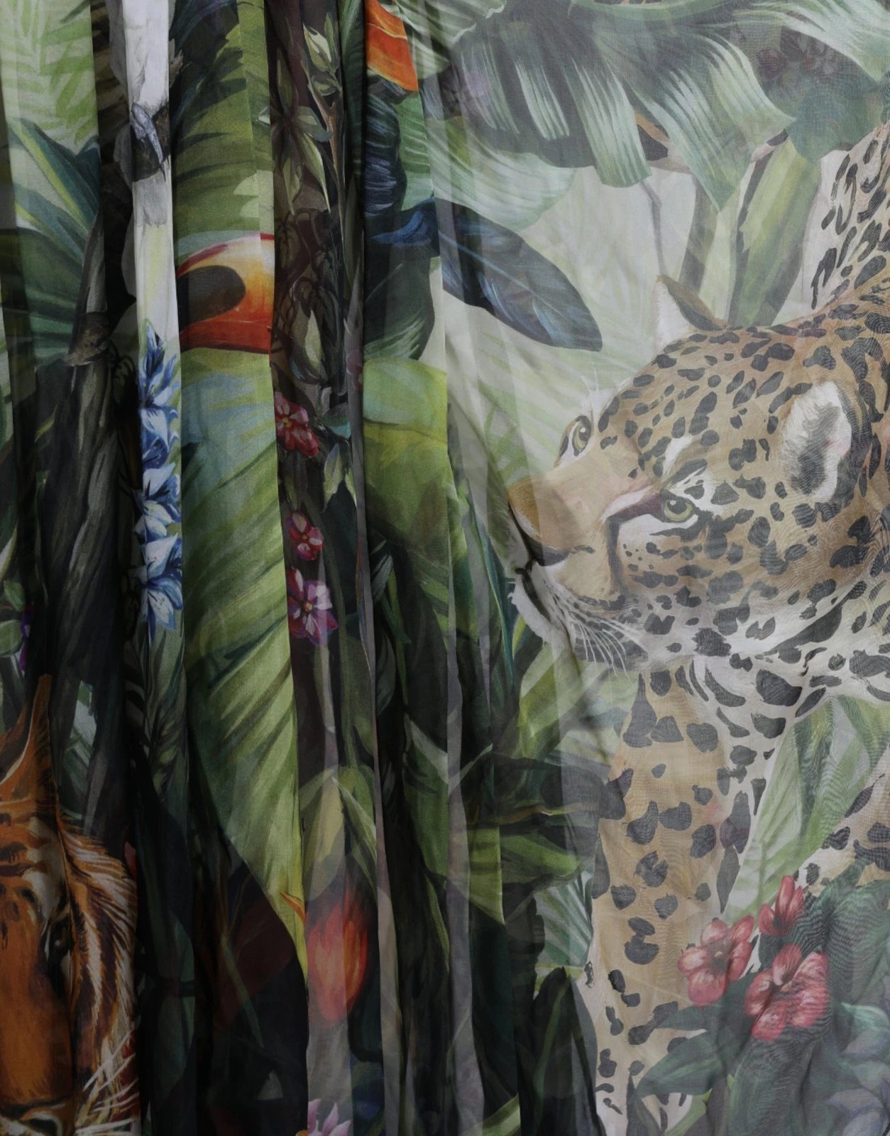Dolce & Gabbana Multicolor Silk Jungle Print Women Maxi Dress Dolce & Gabbana