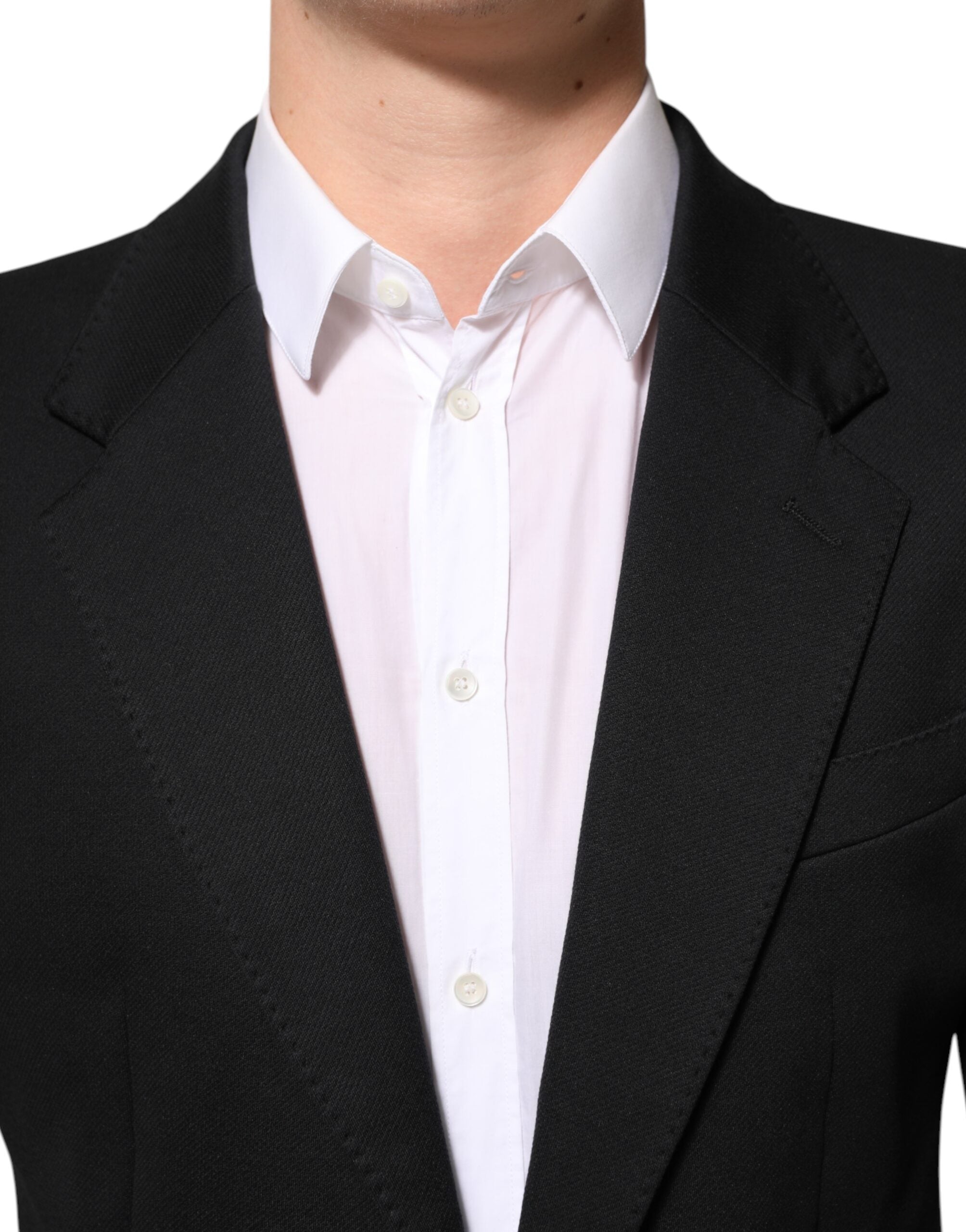 Dolce & Gabbana Dark Blue Cotton Men Jacket Coat Blazer Suit Dolce & Gabbana
