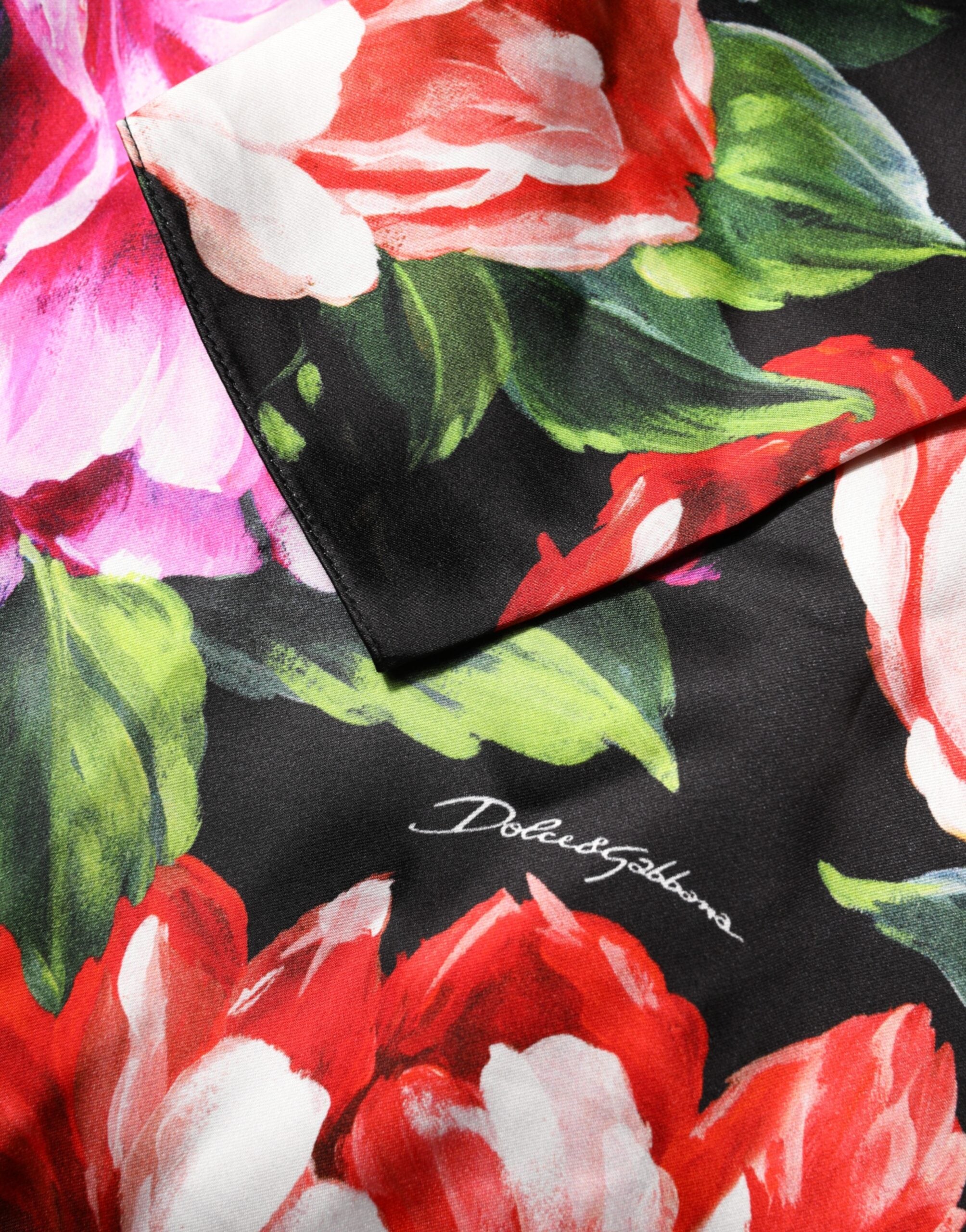 Dolce & Gabbana Black Floral Fiori Pittorici Mini Bodycon Dress Dolce & Gabbana