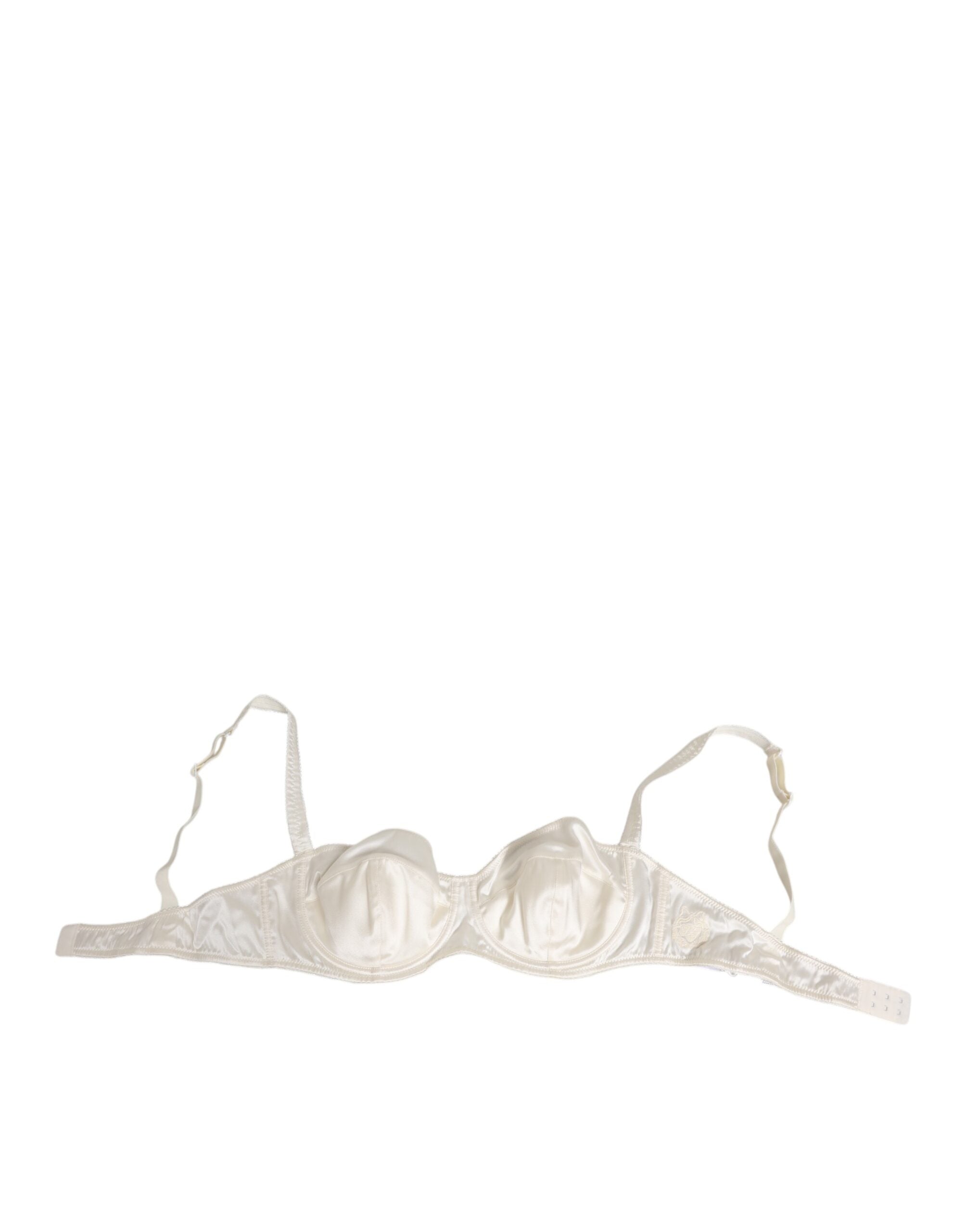 Dolce & Gabbana White Silk Satin Balconnet Lingerie Bra Underwear Dolce & Gabbana