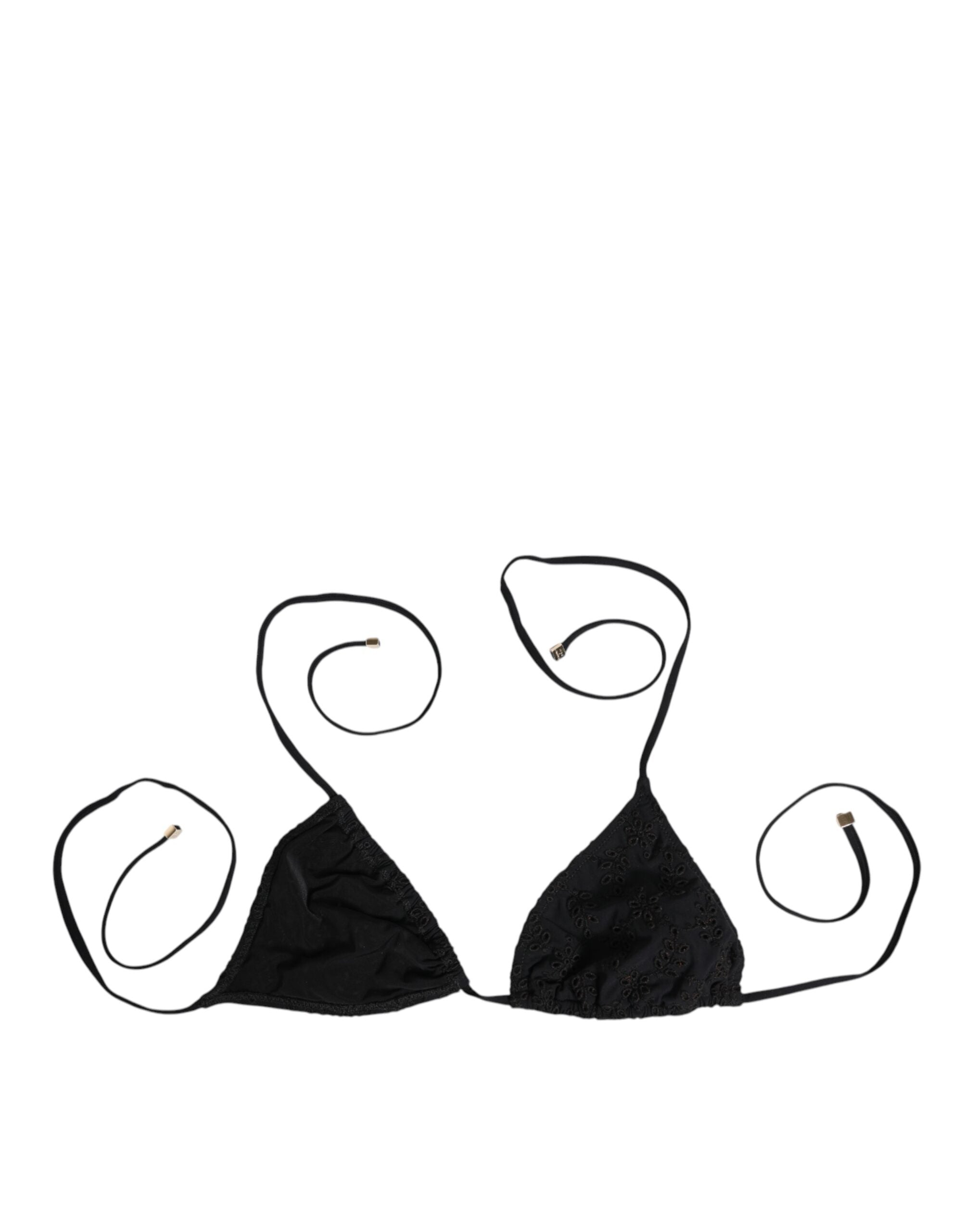 Dolce & Gabbana Black Embroidered Triangle Swimwear Underwear Dolce & Gabbana