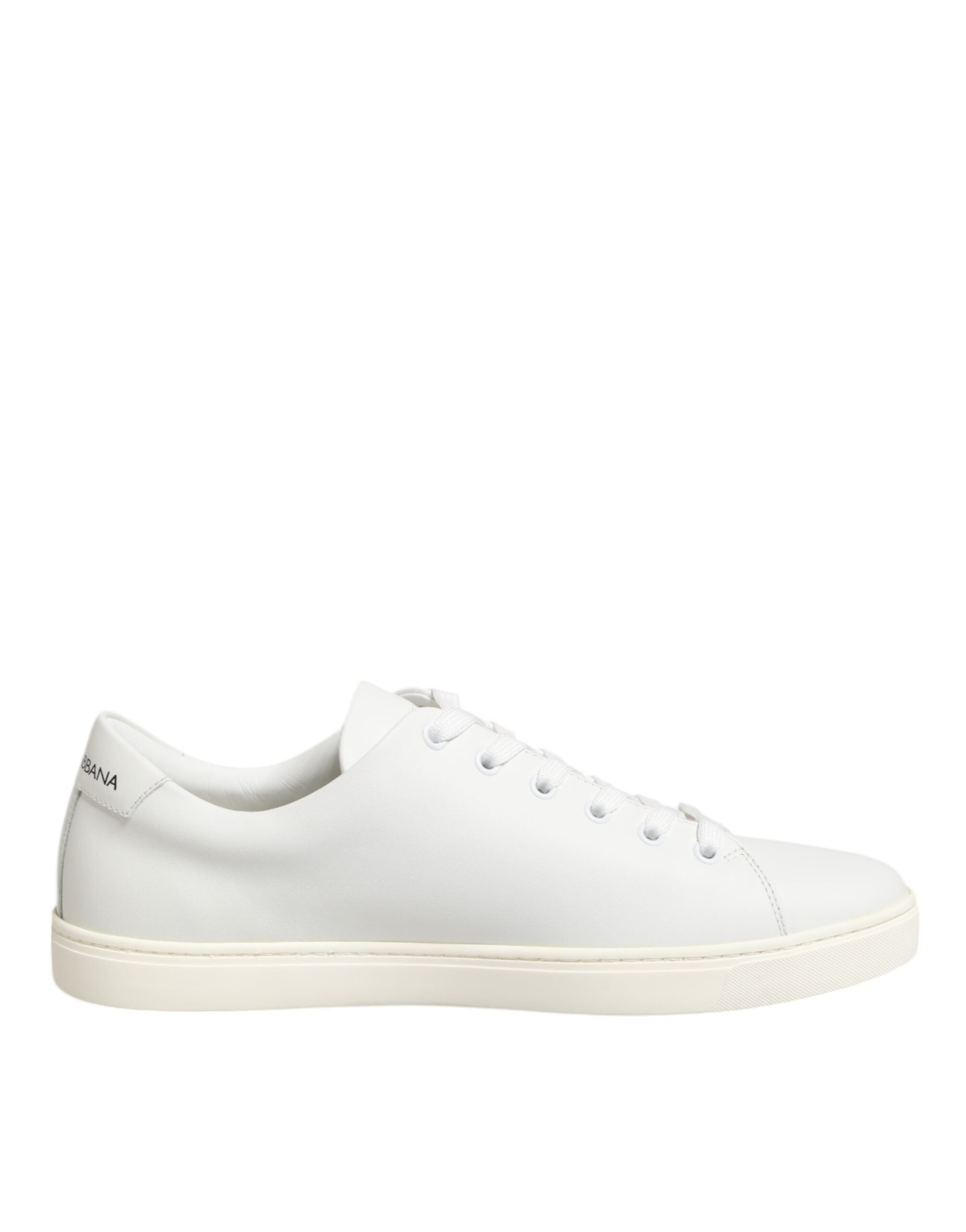 Dolce & Gabbana White Leather Sacred Heart Patch Sneakers Shoes Dolce & Gabbana