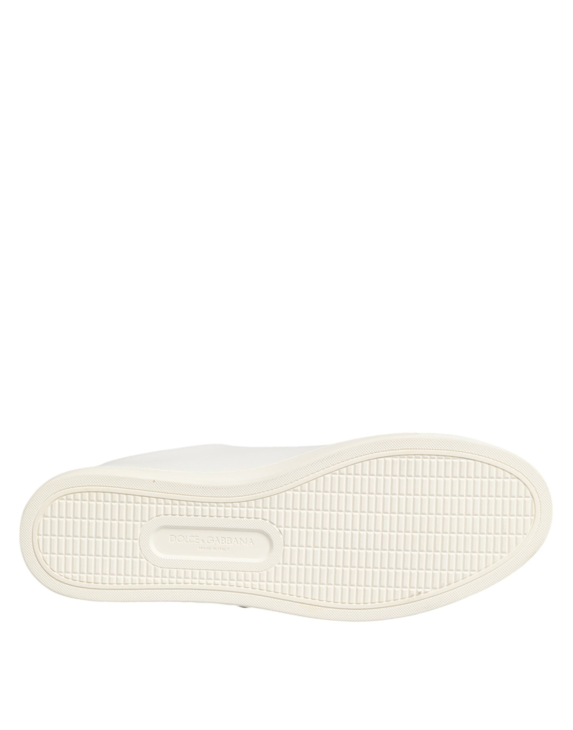 Dolce & Gabbana White Leather Sacred Heart Patch Sneakers Shoes Dolce & Gabbana