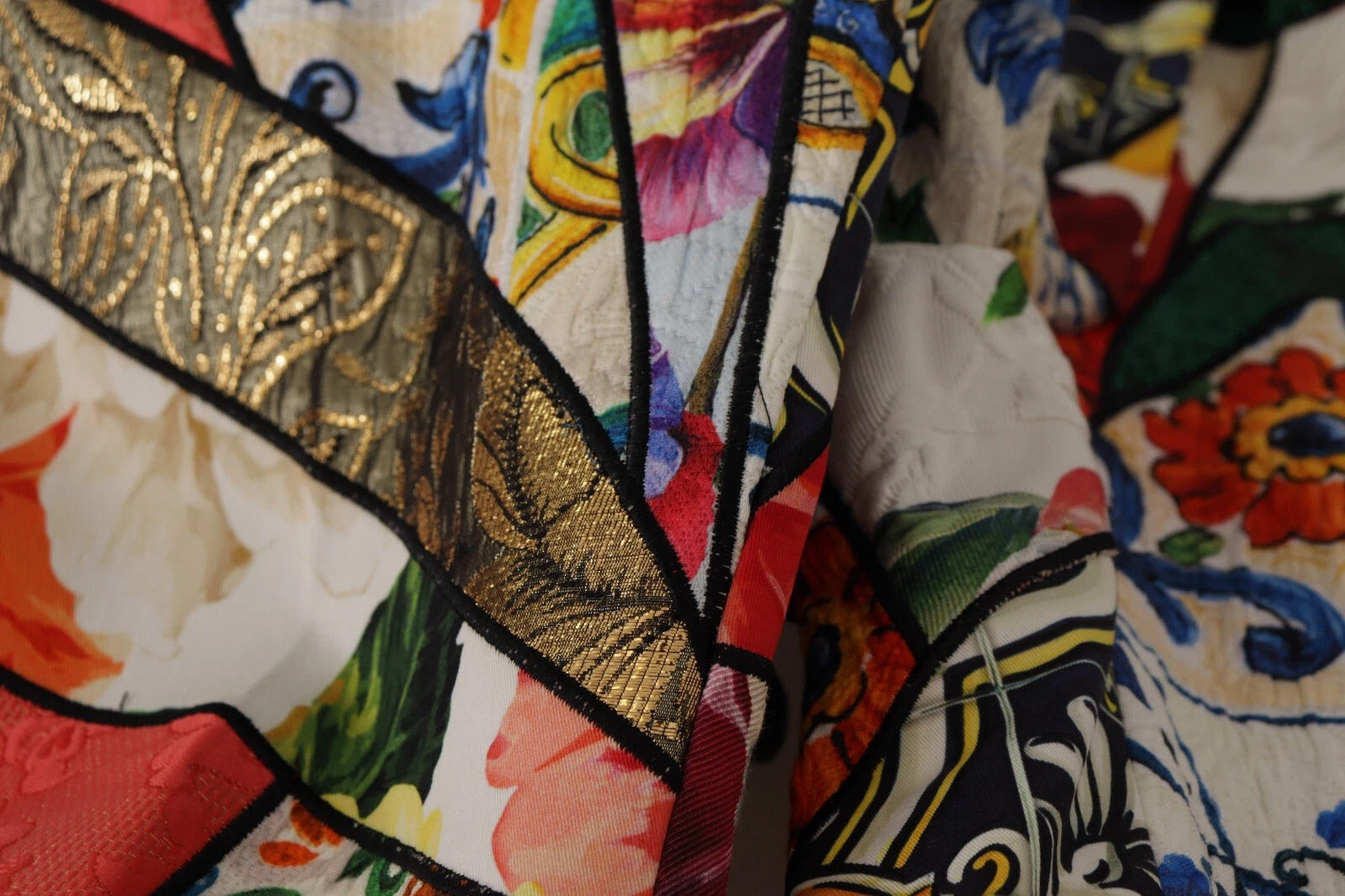 Dolce & Gabbana Multicolor Patchwork Jacquard High Waist Pants Dolce & Gabbana