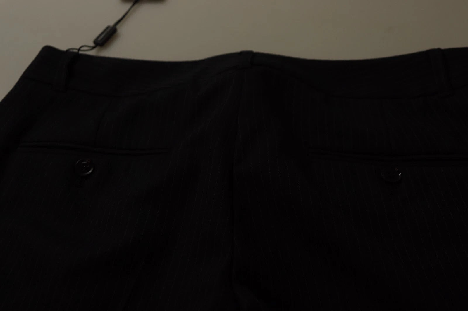 Dolce & Gabbana Black Stripes Mid Waist Trouser Pants Dolce & Gabbana