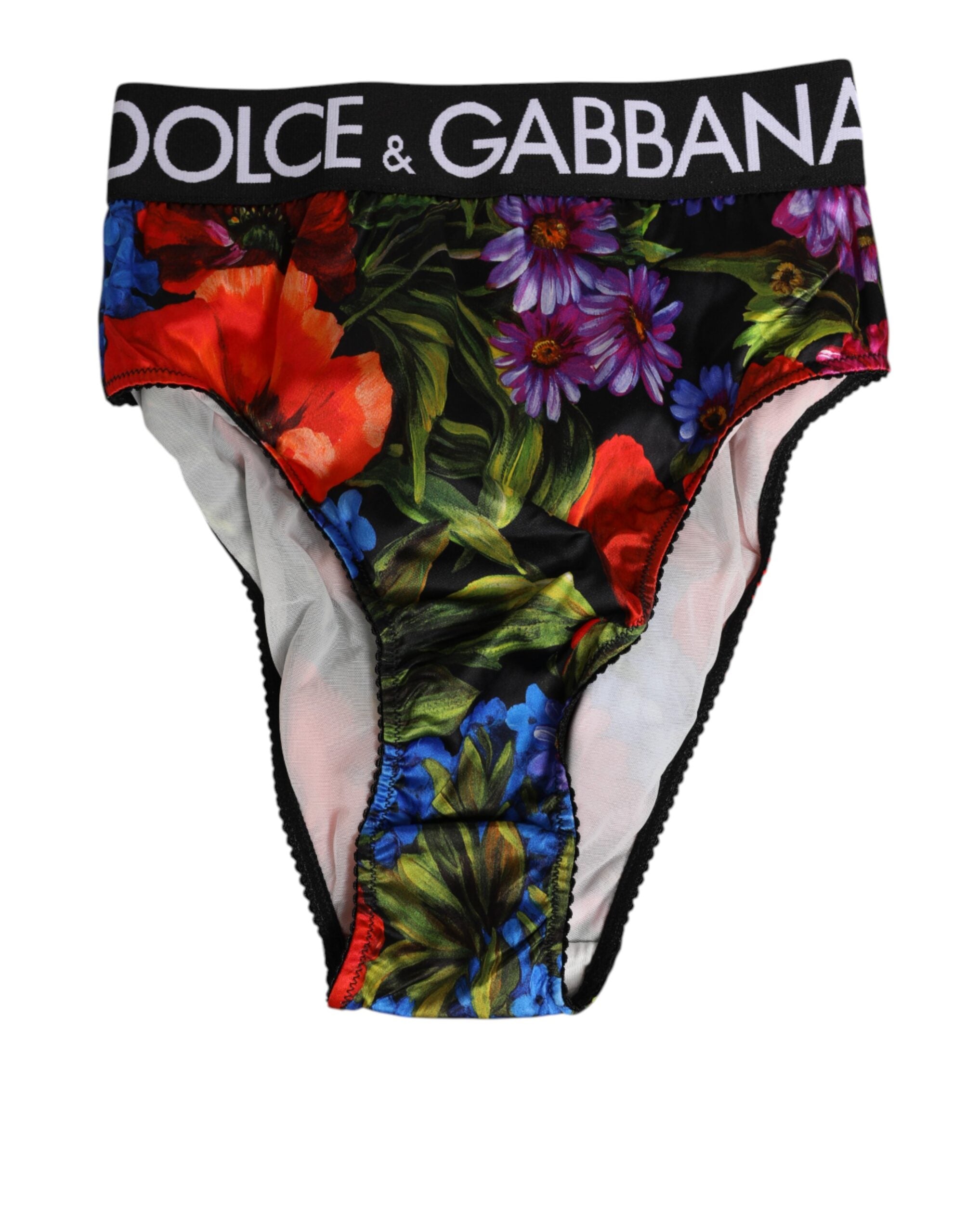 Dolce & Gabbana Multicolor Floral Print High Waist Panty Underwear Dolce & Gabbana