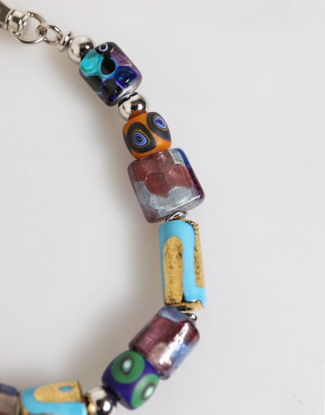 Dolce & Gabbana Multicolor Murano Glass Beads Brass Zamak Necklace Dolce & Gabbana