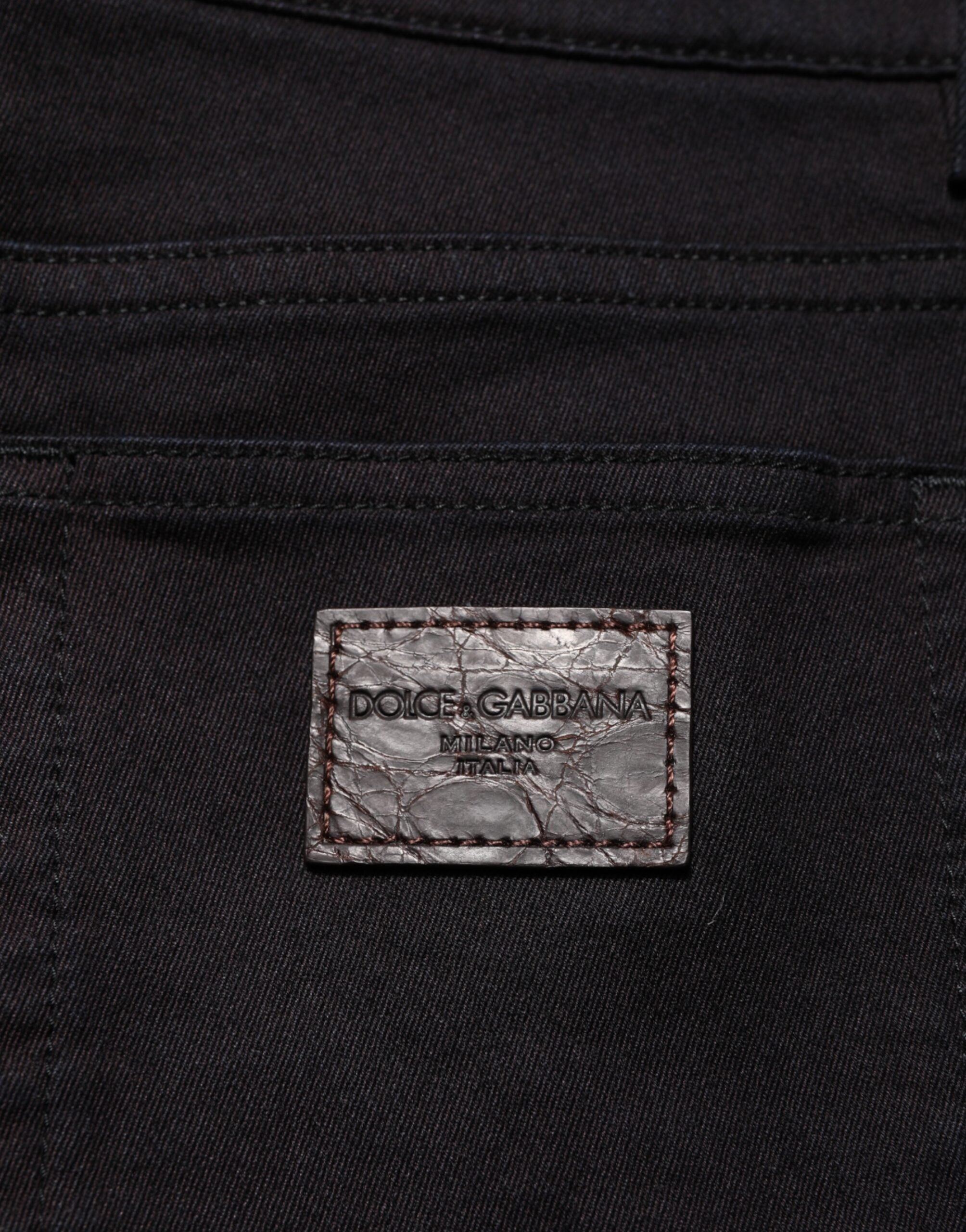 Dolce & Gabbana Black Cotton Blend Skinny Men Trouser Pants Dolce & Gabbana