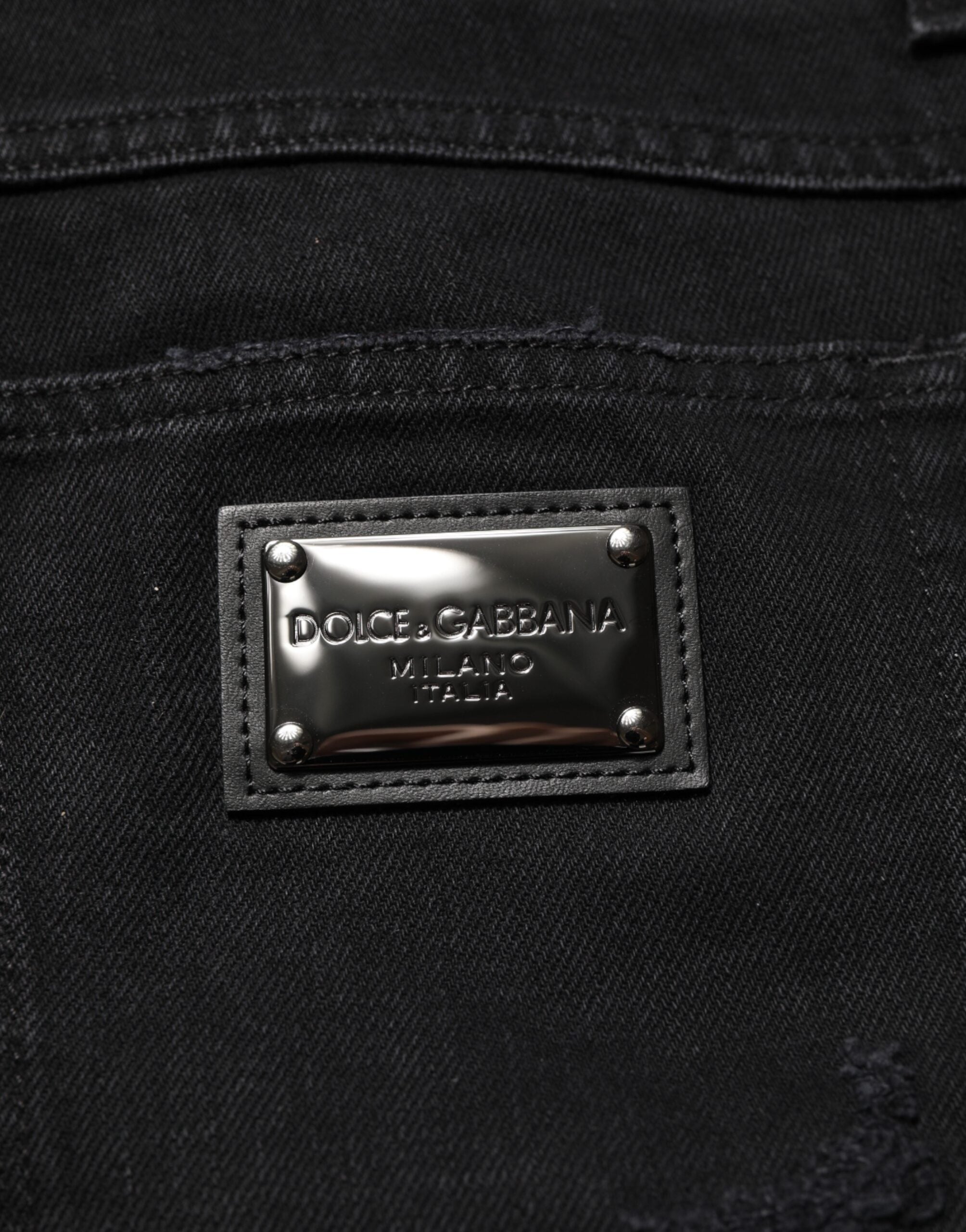 Dolce & Gabbana Black Cotton Regular Denim Men Trouser Jeans Dolce & Gabbana