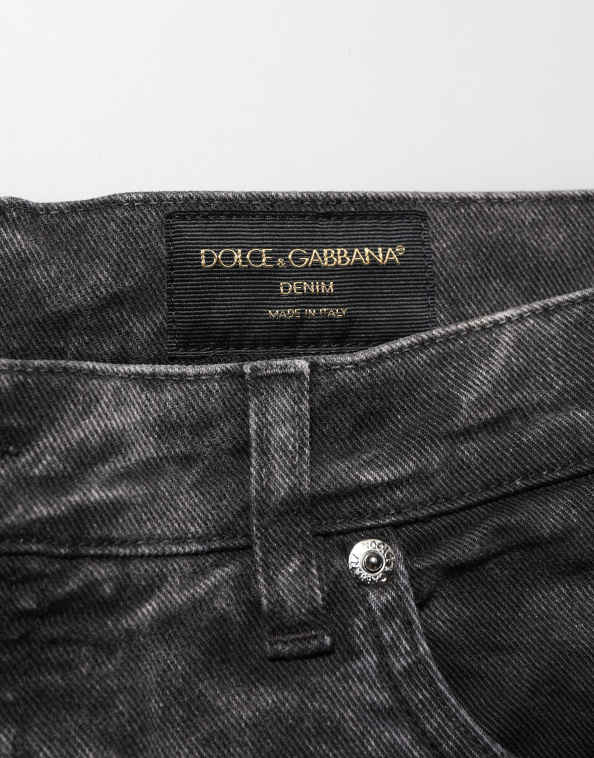 Dolce & Gabbana Black Cotton Mid Waist Denim Men Bermuda Short