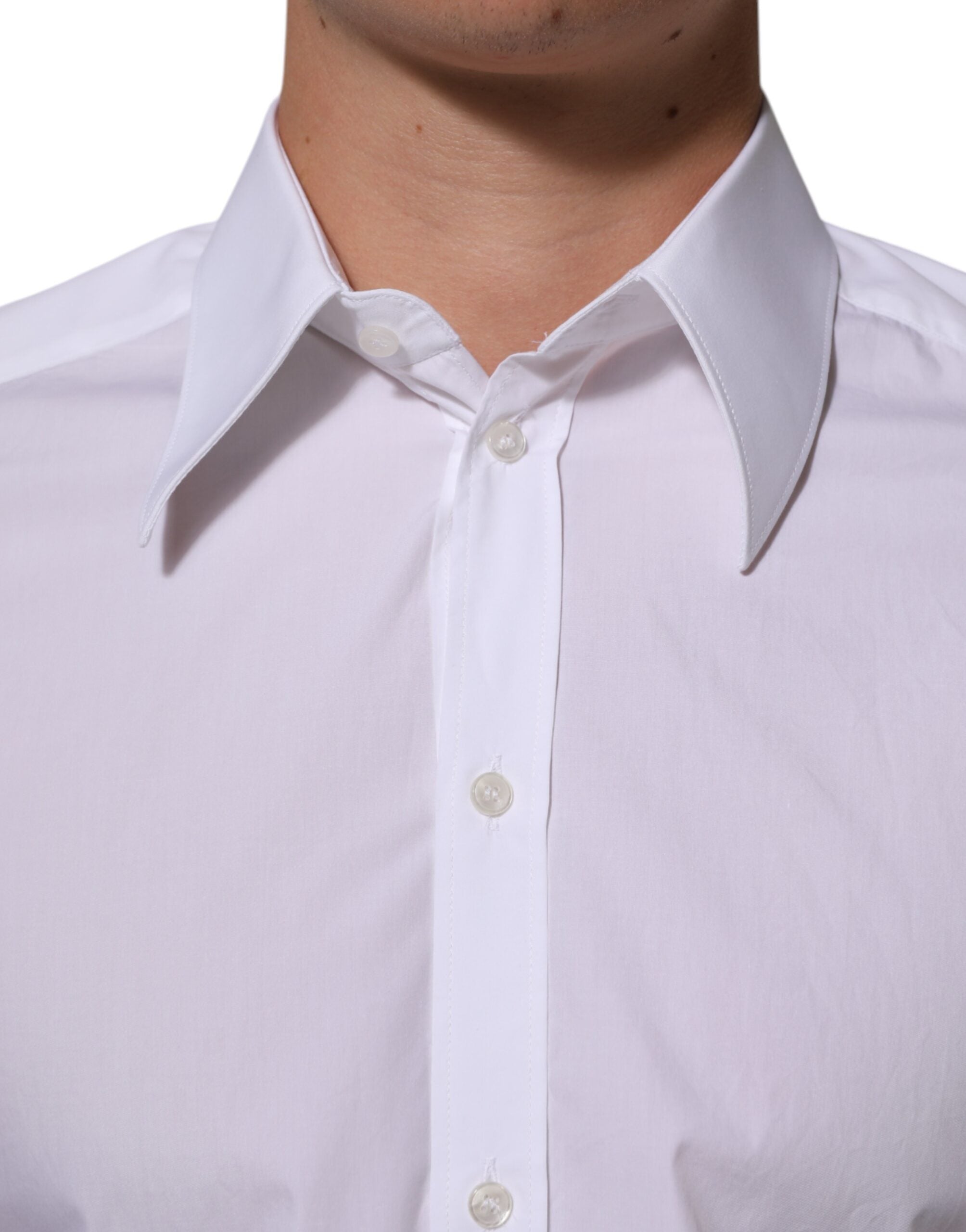 Dolce & Gabbana White Cotton MARTINI Men Formal Dress Shirt Dolce & Gabbana