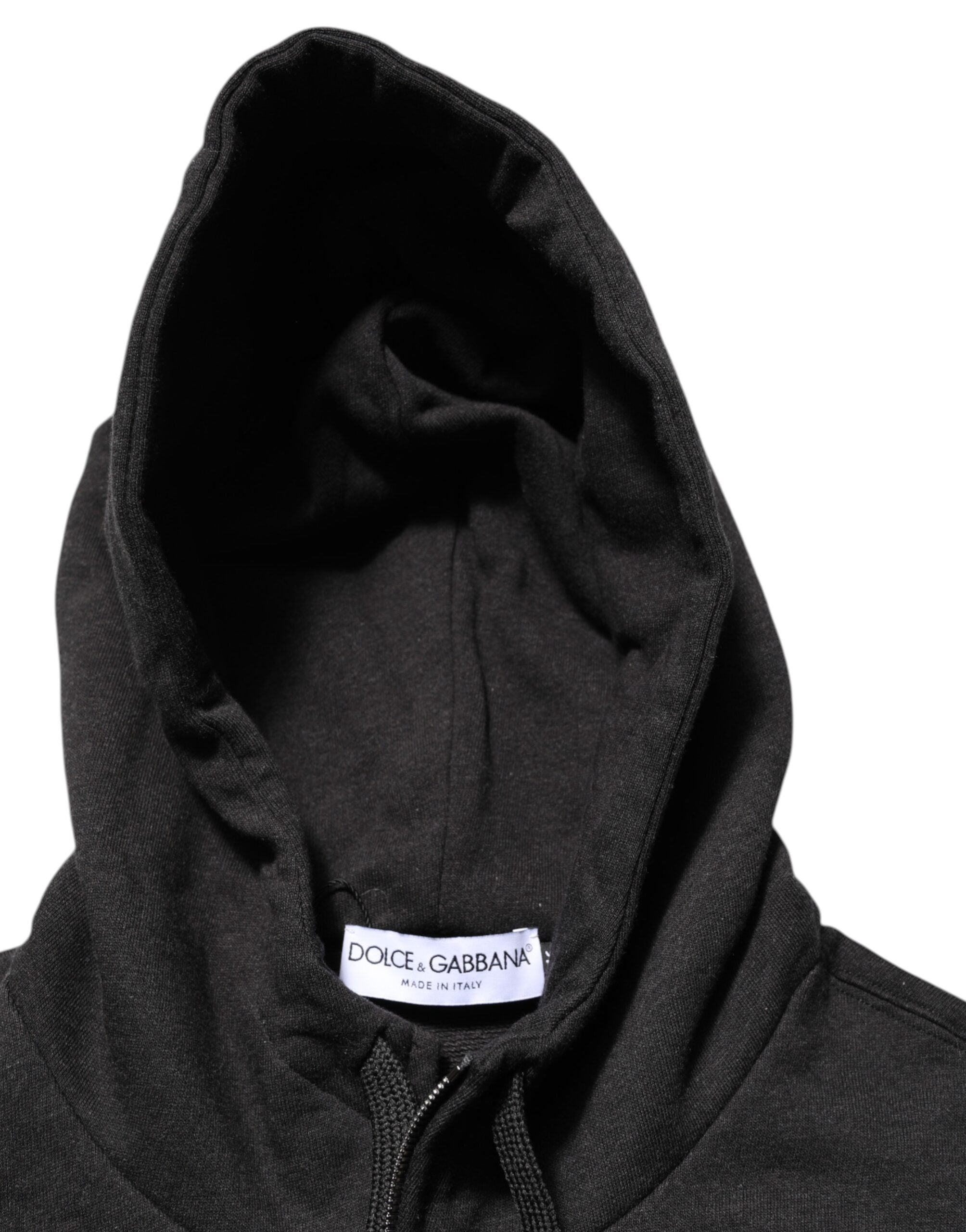 Dolce & Gabbana Black Logo FullZip Hooded Sweatshirt Sweater Dolce & Gabbana