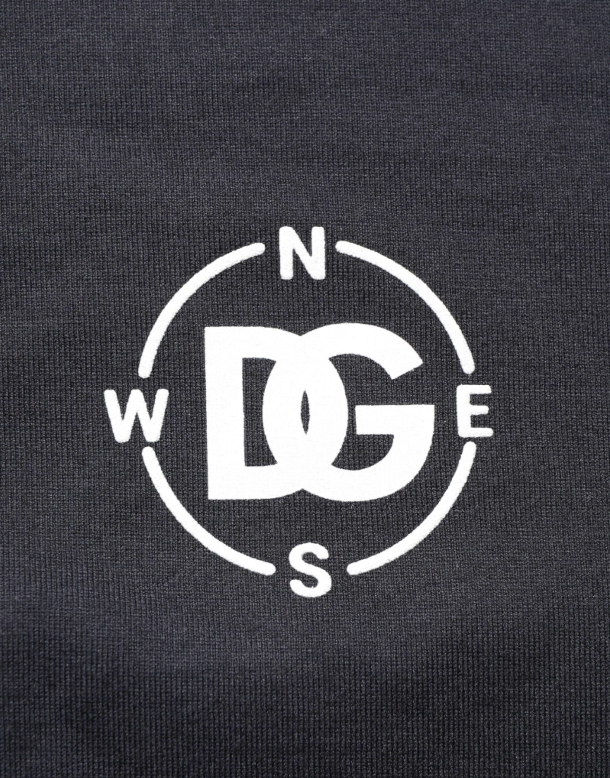 Dolce & Gabbana Black Logo Compass Cotton Crew Neck T-shirt Dolce & Gabbana