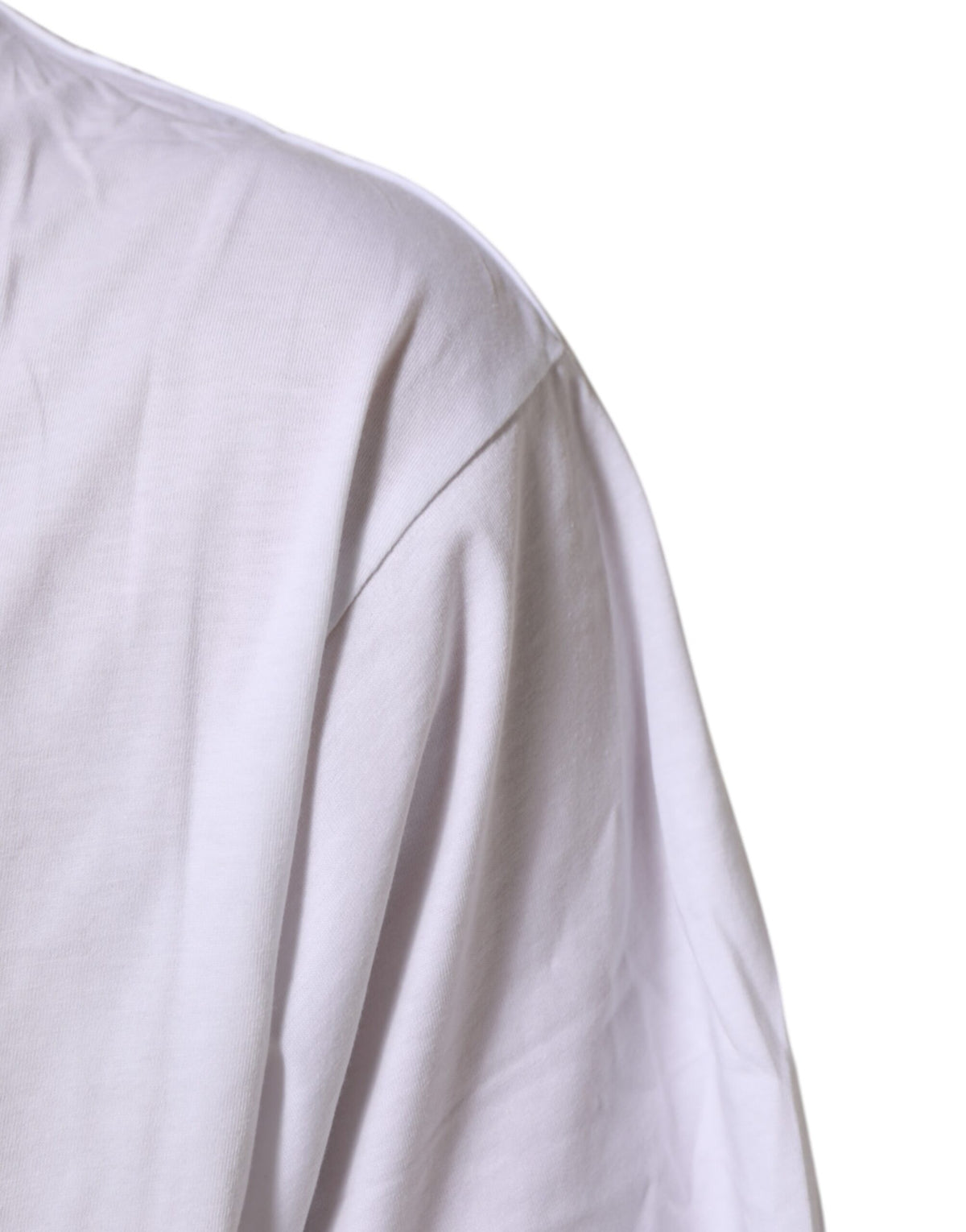 Dolce & Gabbana White Graphic Print Cotton Crew Neck T-shirt