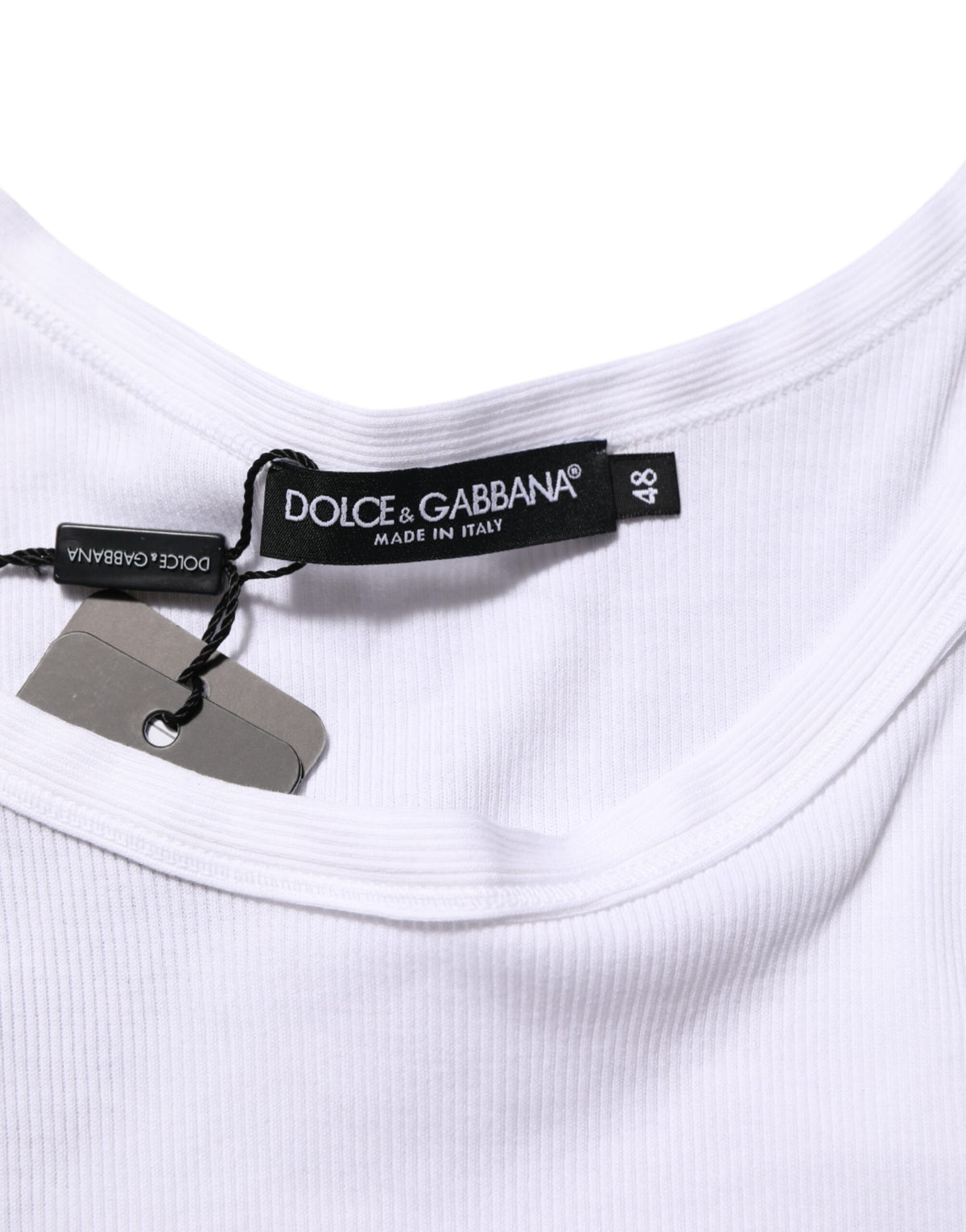 Dolce & Gabbana White Sleeveless Round Neck Tank Top T-shirt