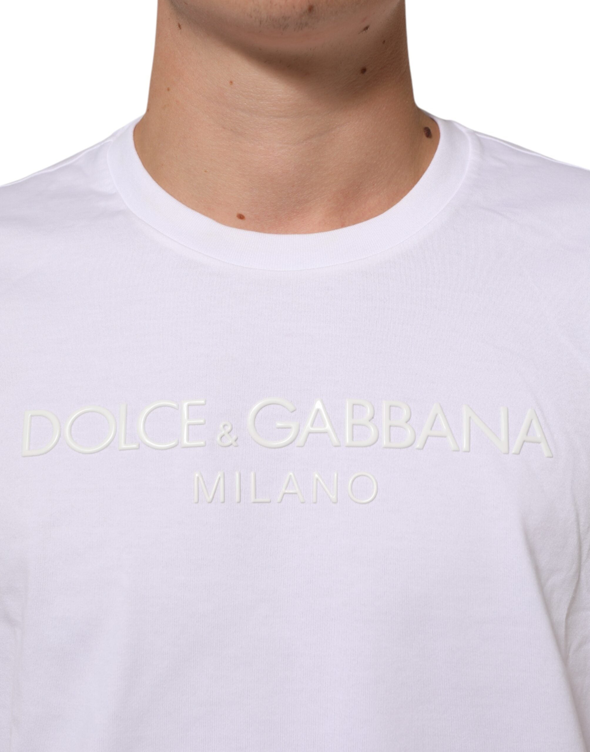Dolce & Gabbana White Cotton Crew Neck Short Sleeves T-shirt Dolce & Gabbana