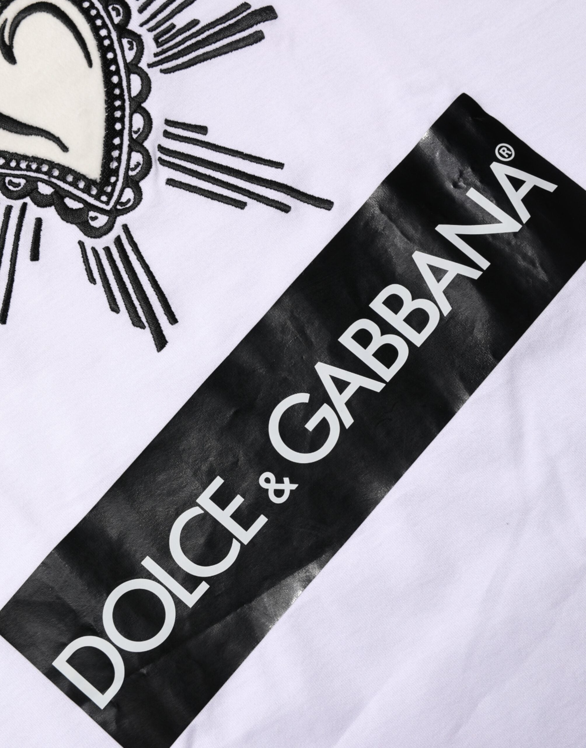Dolce & Gabbana White Sacred Heart Short Sleeve Men T-shirt Dolce & Gabbana