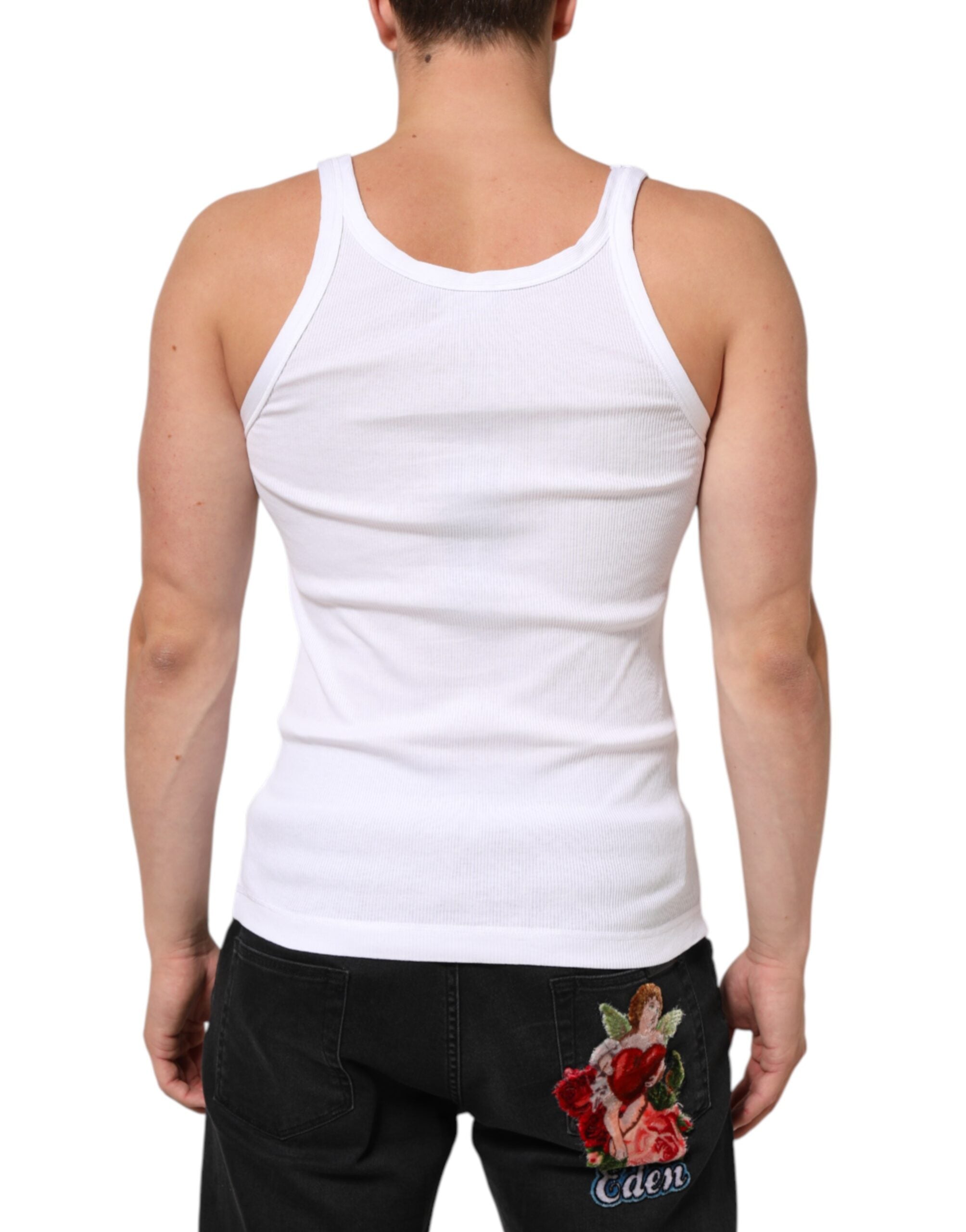 Dolce & Gabbana White Sleeveless Round Neck Tank Top T-shirt Dolce & Gabbana