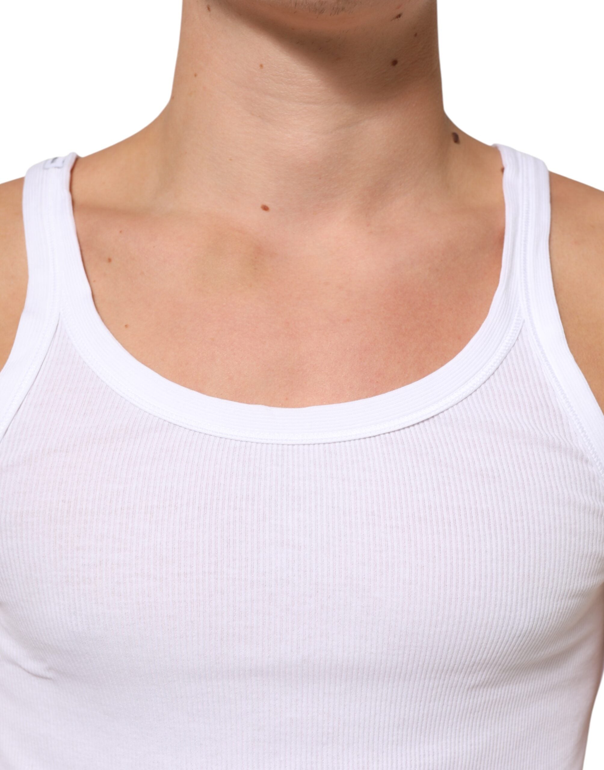 Dolce & Gabbana White Sleeveless Round Neck Tank Top T-shirt Dolce & Gabbana