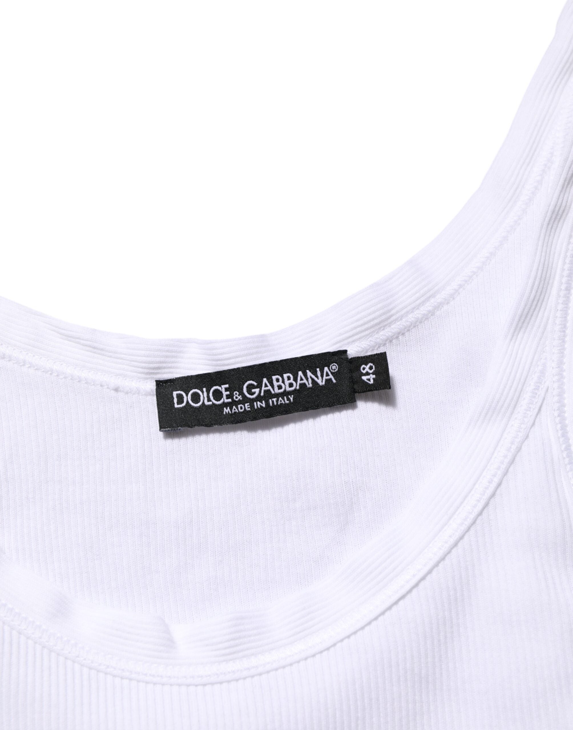 Dolce & Gabbana White Sleeveless Round Neck Tank Top T-shirt Dolce & Gabbana