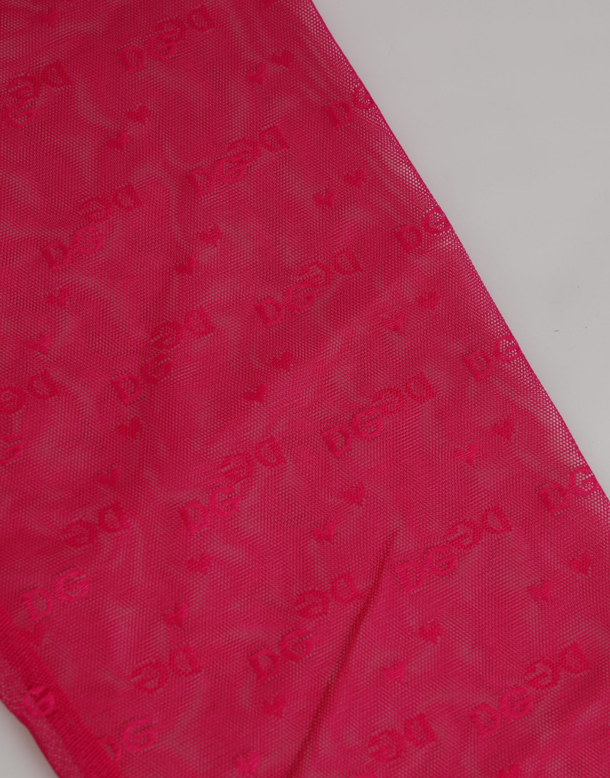 Dolce & Gabbana Fuchsia Logo Lace Tight Midi Trousers Underwear Dolce & Gabbana