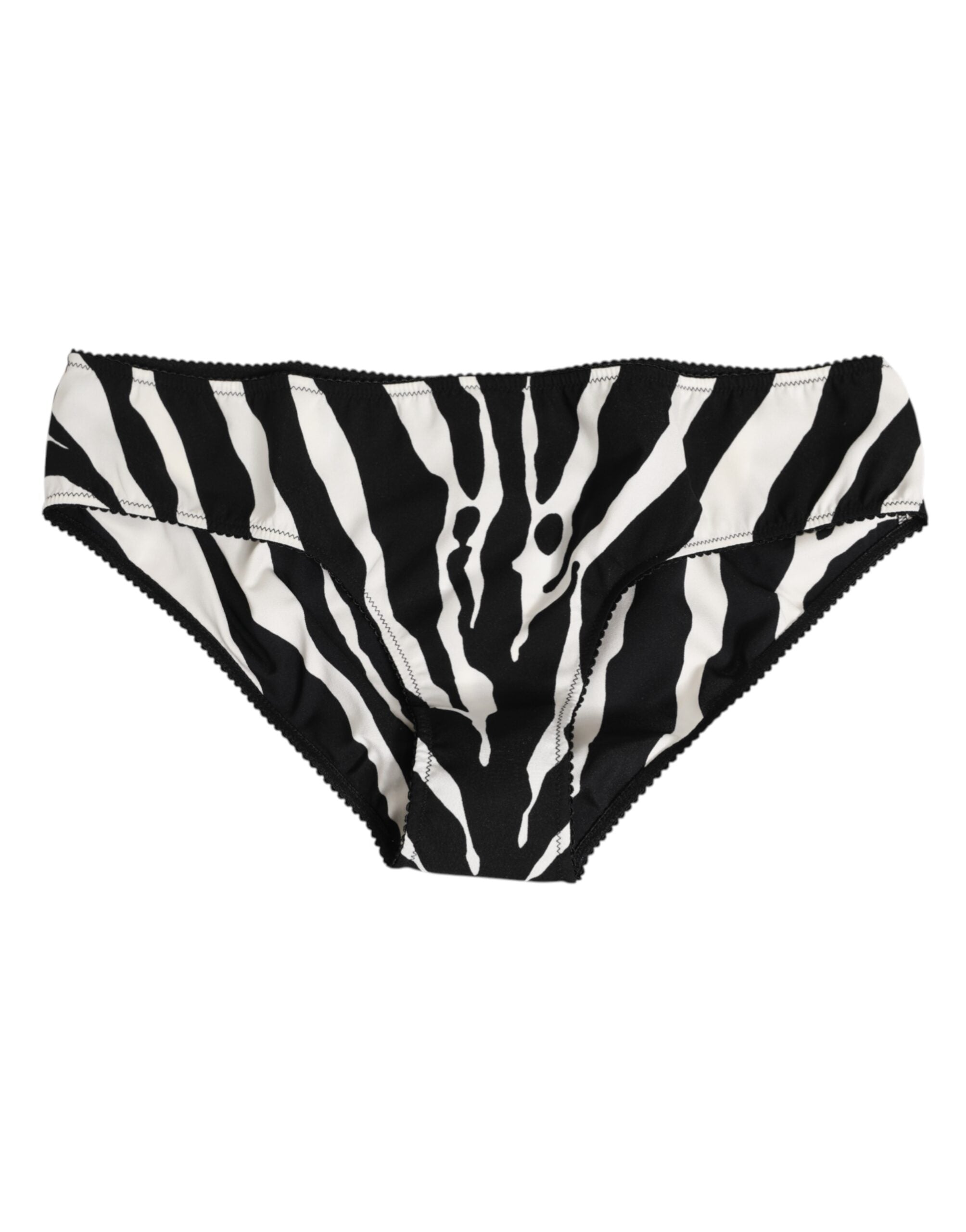 Dolce & Gabbana Black White Zebra Print Slip Briefs Underwear Dolce & Gabbana