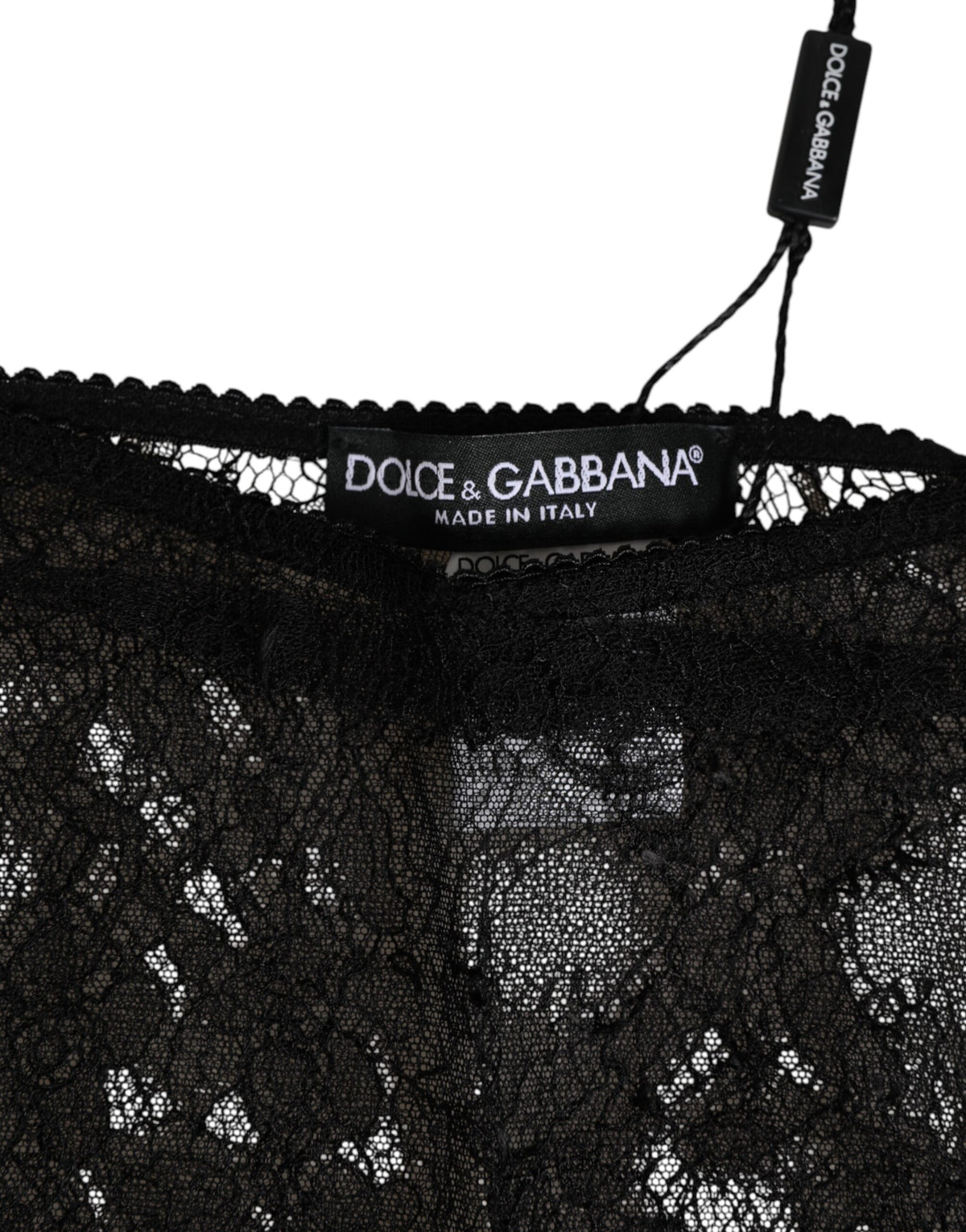 Dolce & Gabbana Black Nylon Stretch High Waist Panty Underwear