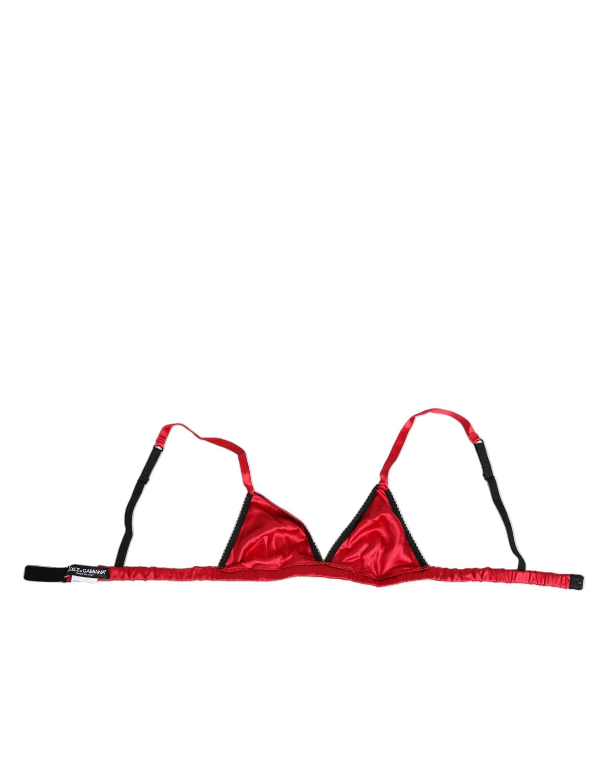 Dolce & Gabbana Red Silk Satin Triangle Soft Cup Br Underwear