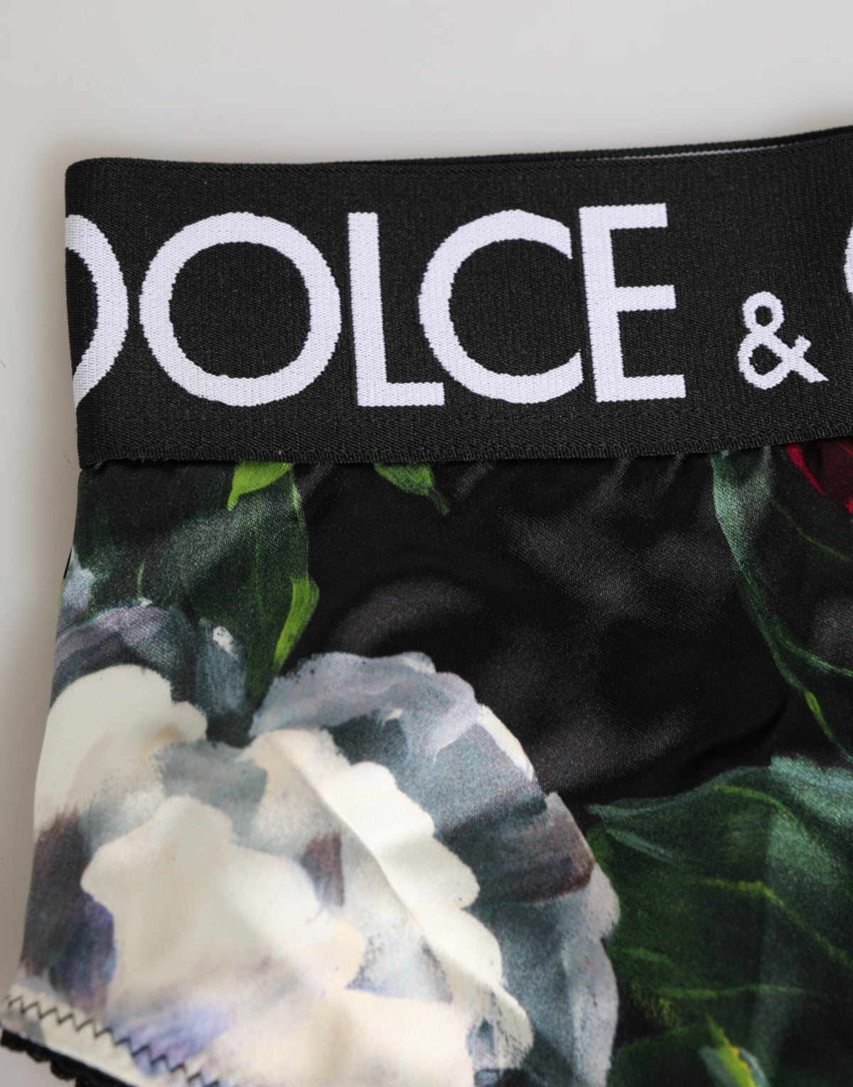 Dolce & Gabbana Black Floral Print High Waist Panty Underwear