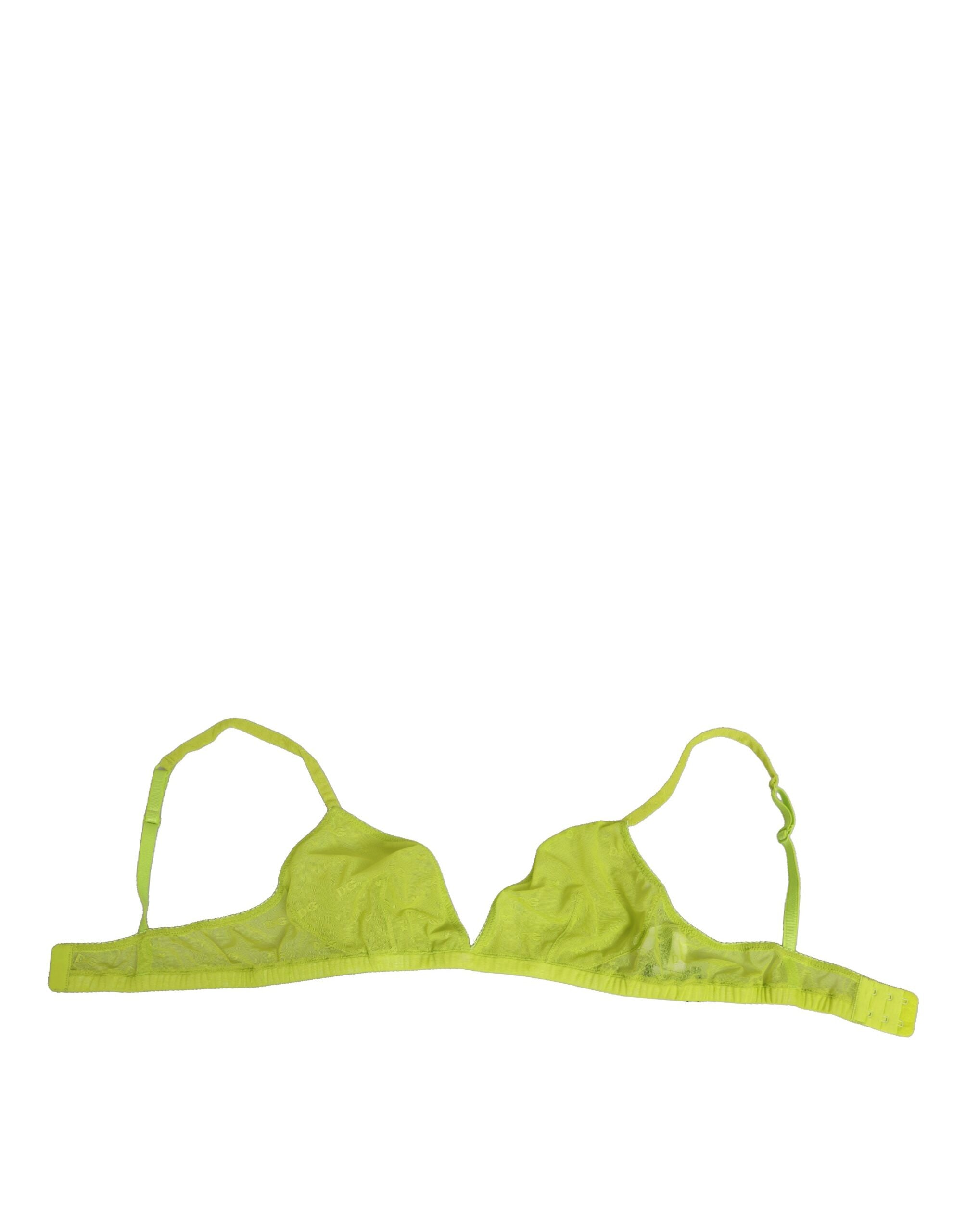 Dolce & Gabbana Yellow Green Nylon Soft Cup Brassiere Underwear Dolce & Gabbana
