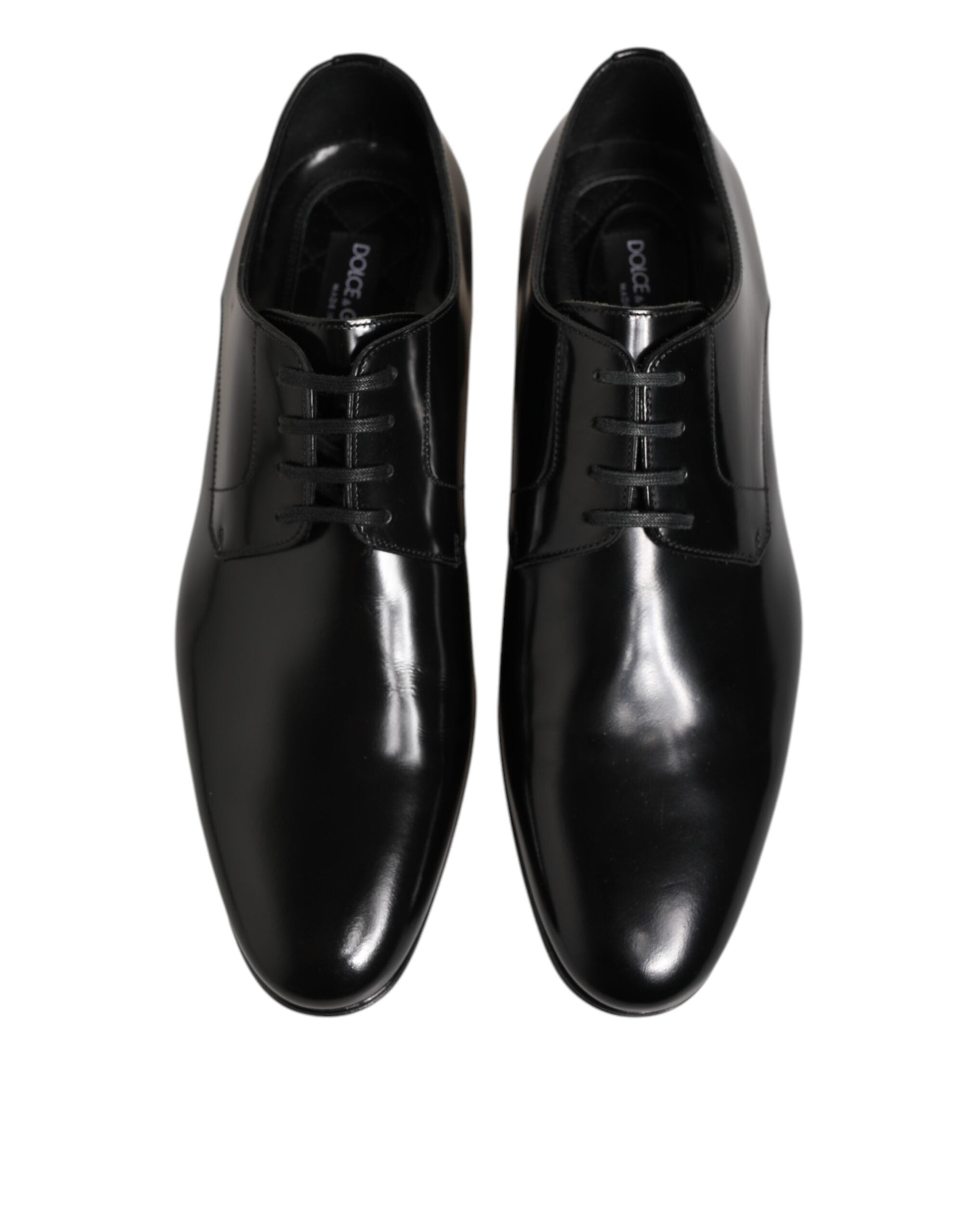Dolce & Gabbana Black Calfskin Leather Derby Men Dress Shoes Dolce & Gabbana