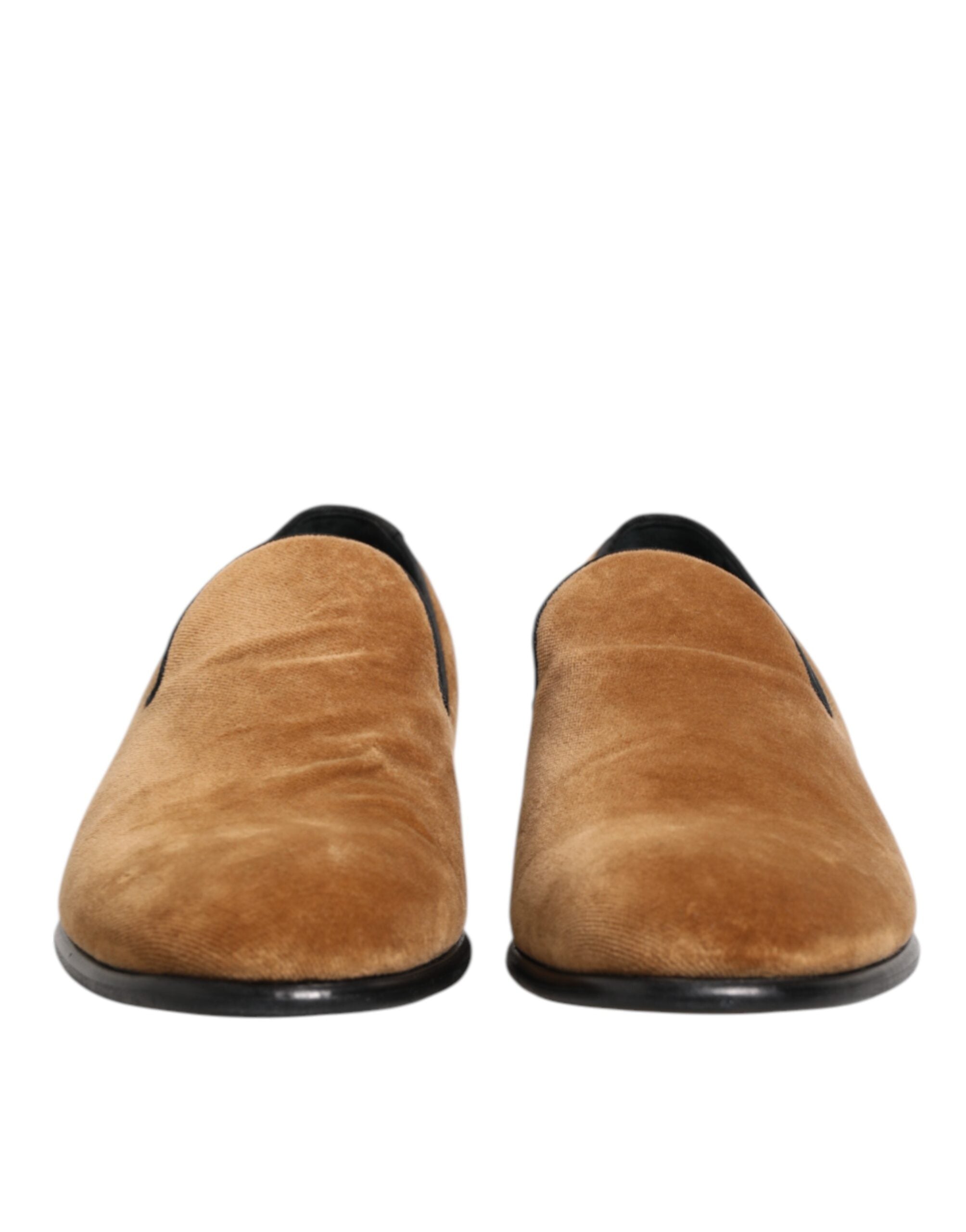 Dolce & Gabbana Brown Suede Slip On Men Loafers Formal Shoes Dolce & Gabbana