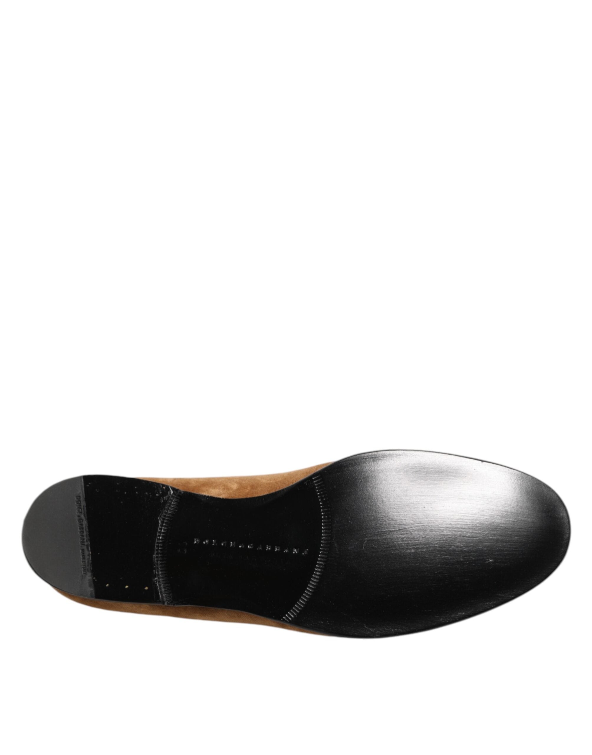 Dolce & Gabbana Brown Suede Slip On Men Loafers Formal Shoes Dolce & Gabbana