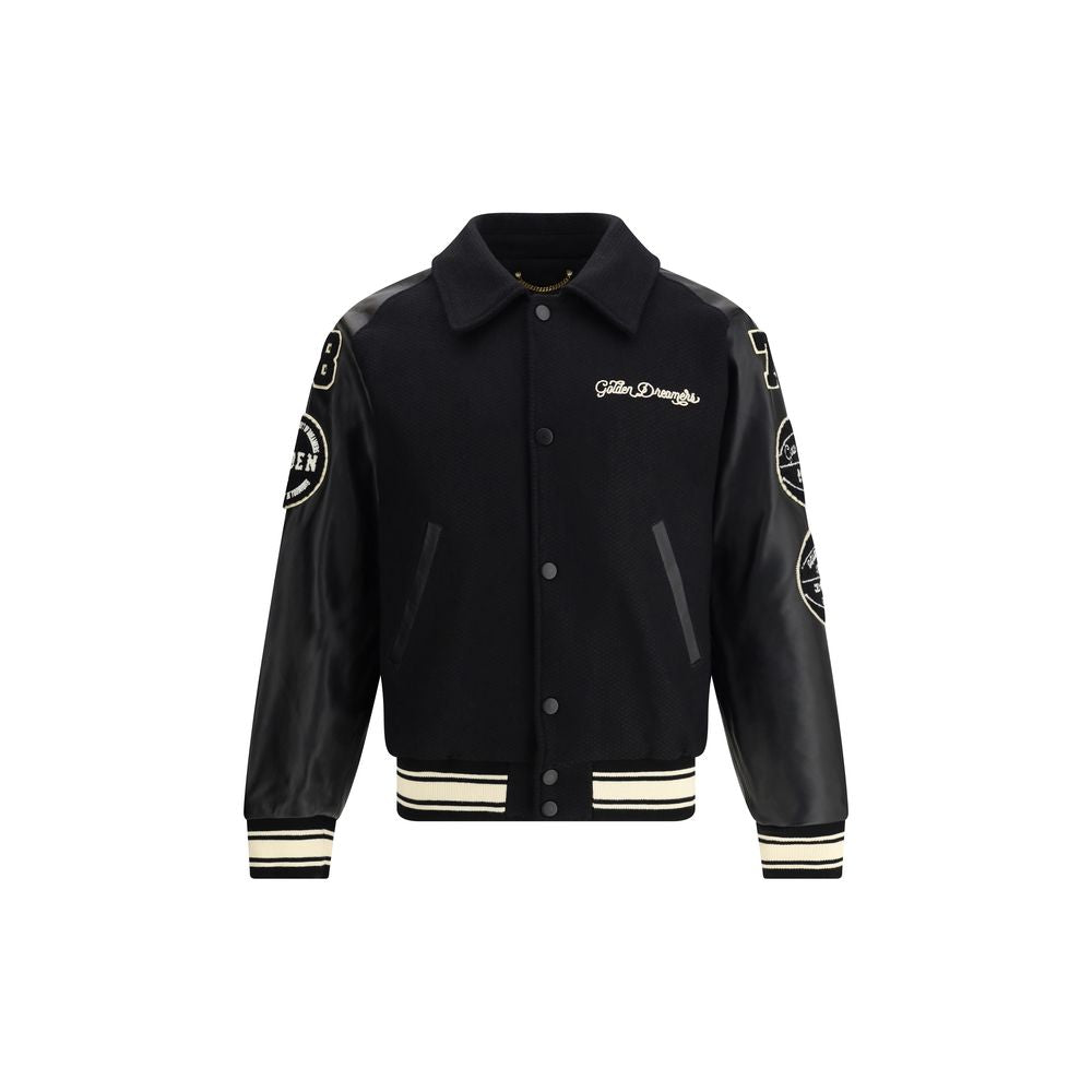 Golden Goose Black Wool Oves Aries Bomber Golden Goose