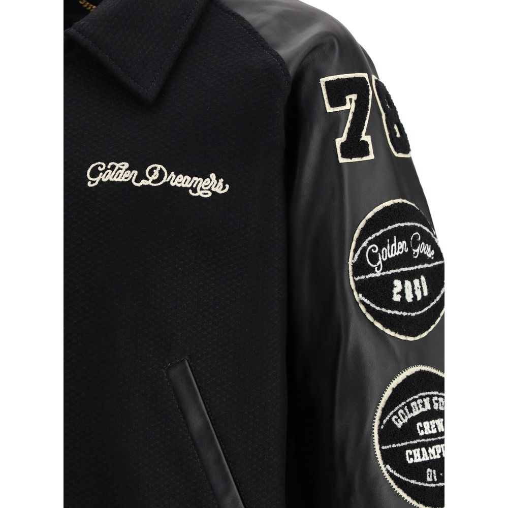 Golden Goose Black Wool Oves Aries Bomber Golden Goose