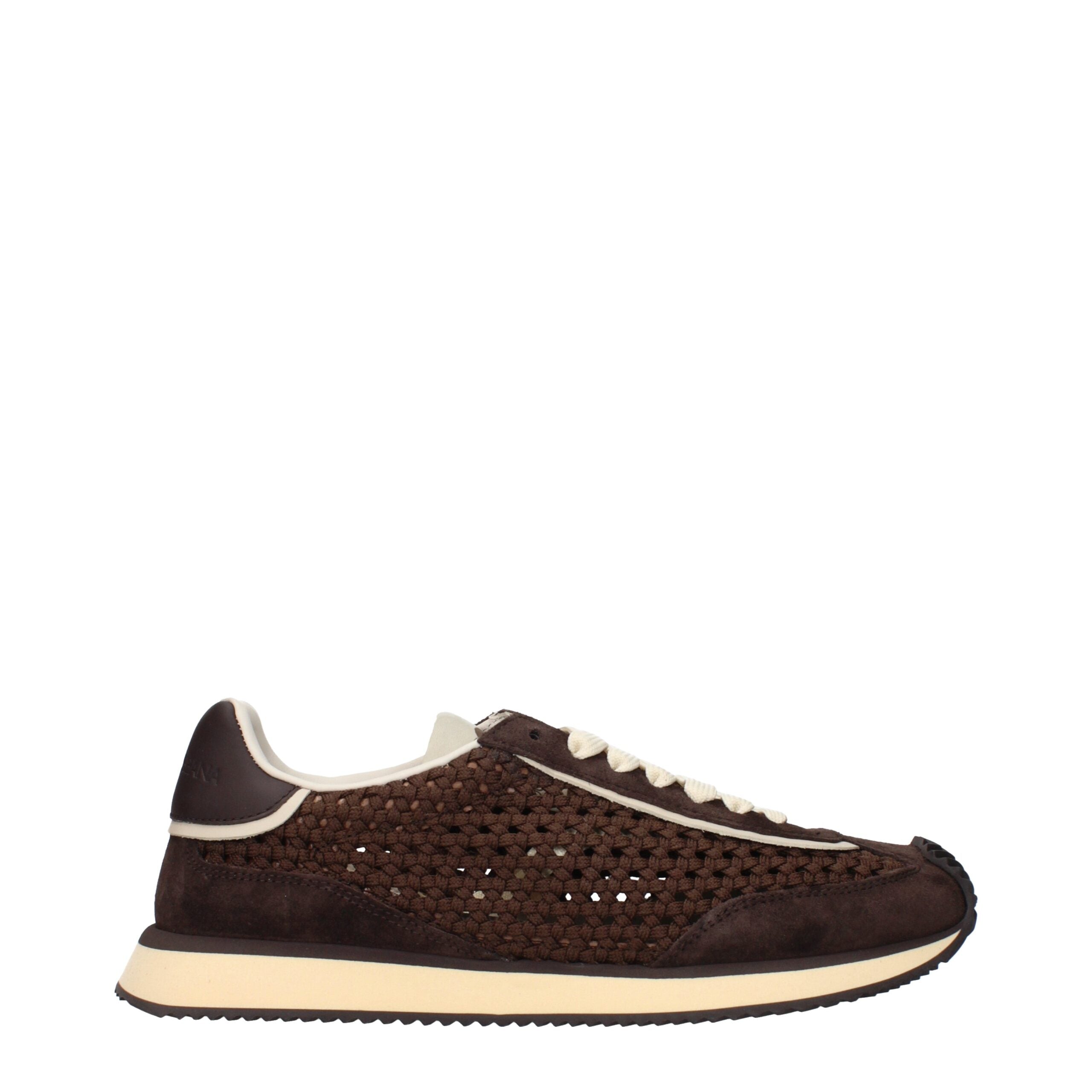 Dolce & Gabbana Brown Fabric Low Top Sneakers Dolce & Gabbana