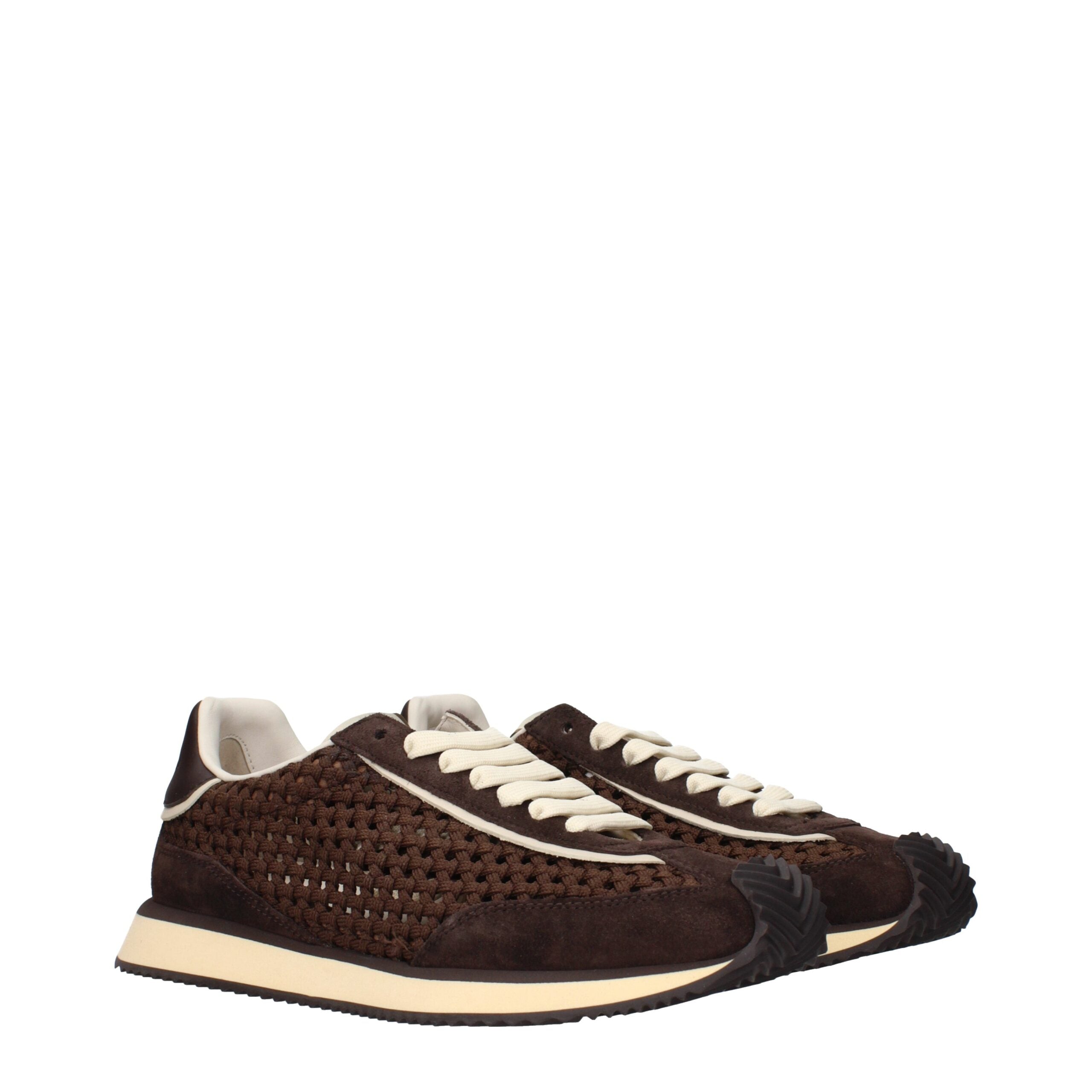 Dolce & Gabbana Brown Fabric Low Top Sneakers Dolce & Gabbana