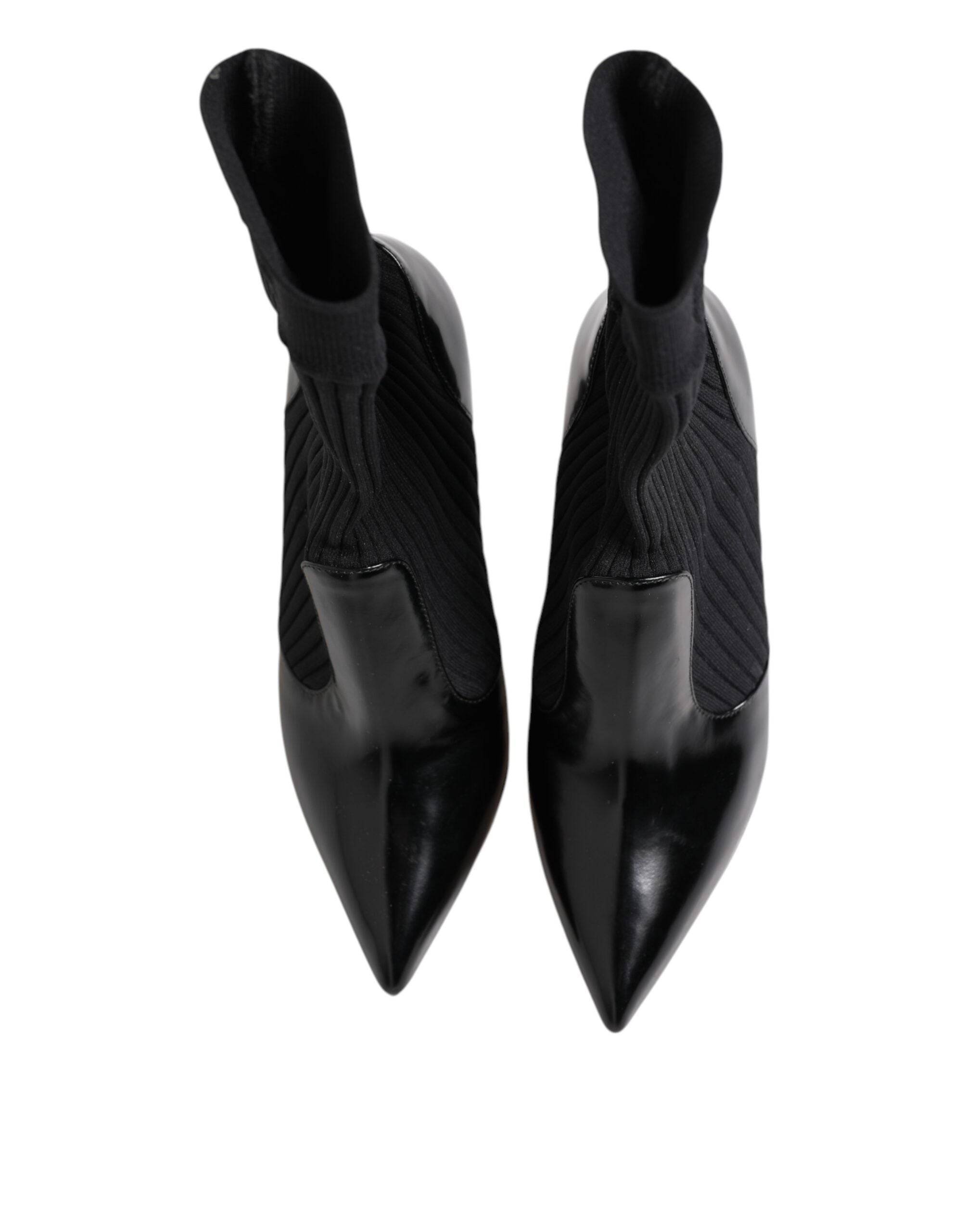 Dolce & Gabbana Black Stretch Stilettos Booties Socks Shoes Dolce & Gabbana