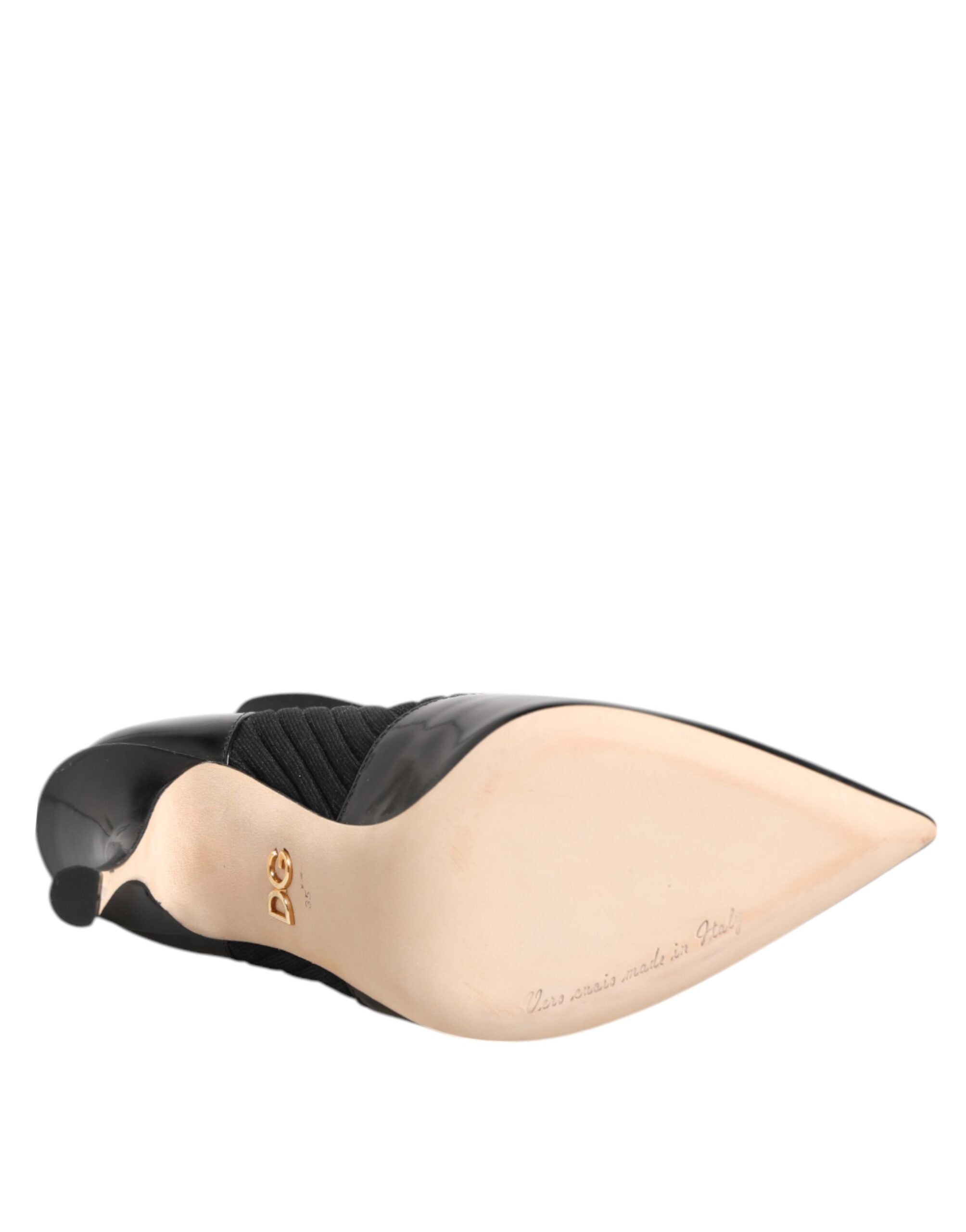 Dolce & Gabbana Black Stretch Stilettos Booties Socks Shoes Dolce & Gabbana