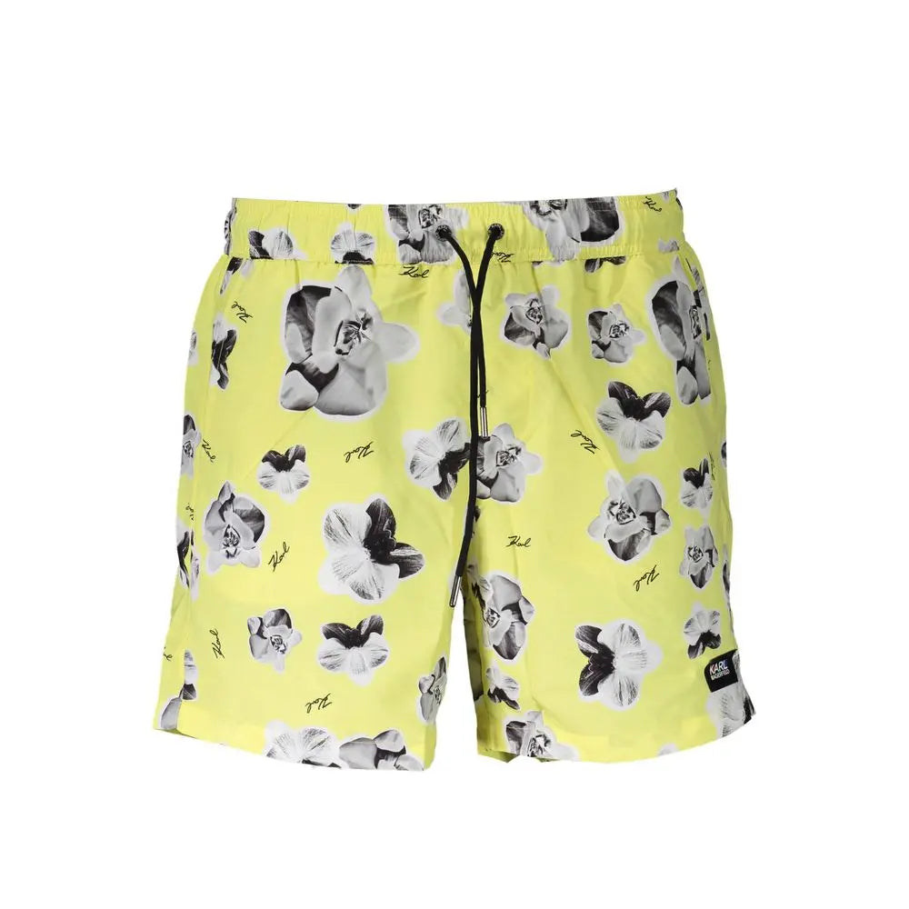 Karl Lagerfeld Yellow Polyester Men Swim Boxer Karl Lagerfeld