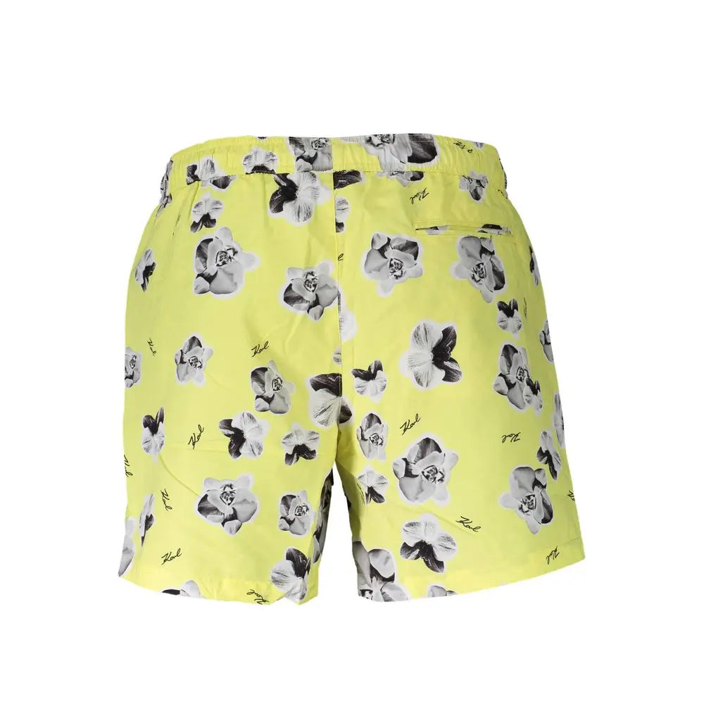 Karl Lagerfeld Yellow Polyester Men Swim Boxer Karl Lagerfeld