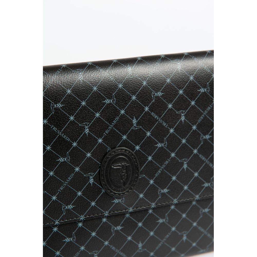 Trussardi Black Polyester Men Clutch Trussardi