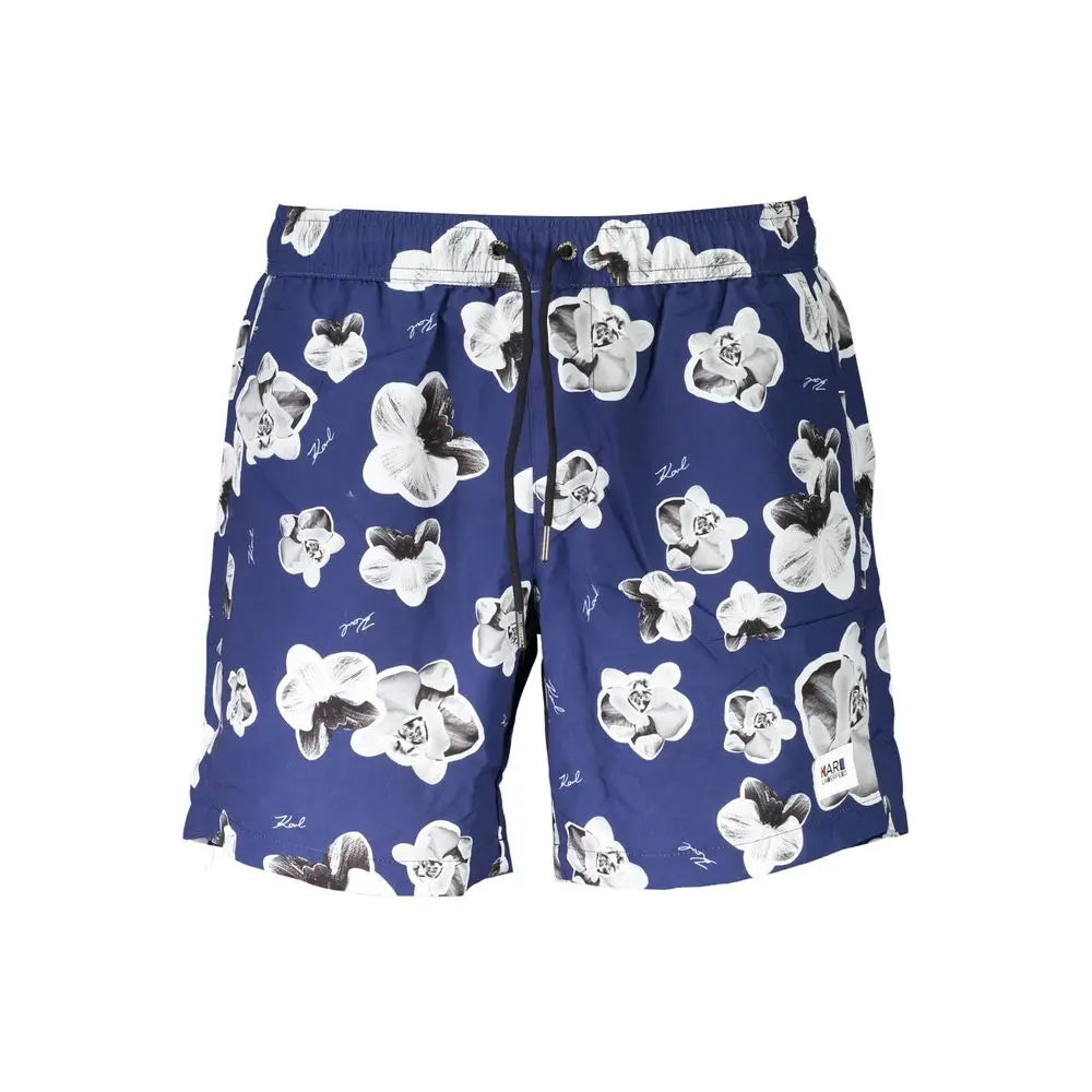 Karl Lagerfeld Blue Polyester Men's Swim Boxer Karl Lagerfeld