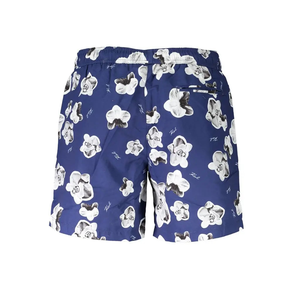Karl Lagerfeld Blue Polyester Men's Swim Boxer Karl Lagerfeld